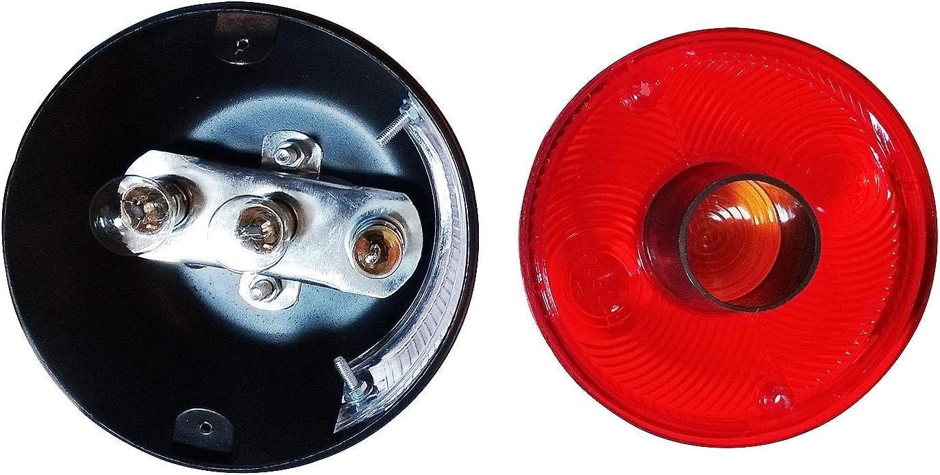 Gruppo Ottico Posteriore fanali Posteriori con Luce Targa e lampadine 12v Adatto per Trattore Stewart Trailer McHale Bale Mercedes (Rosso)