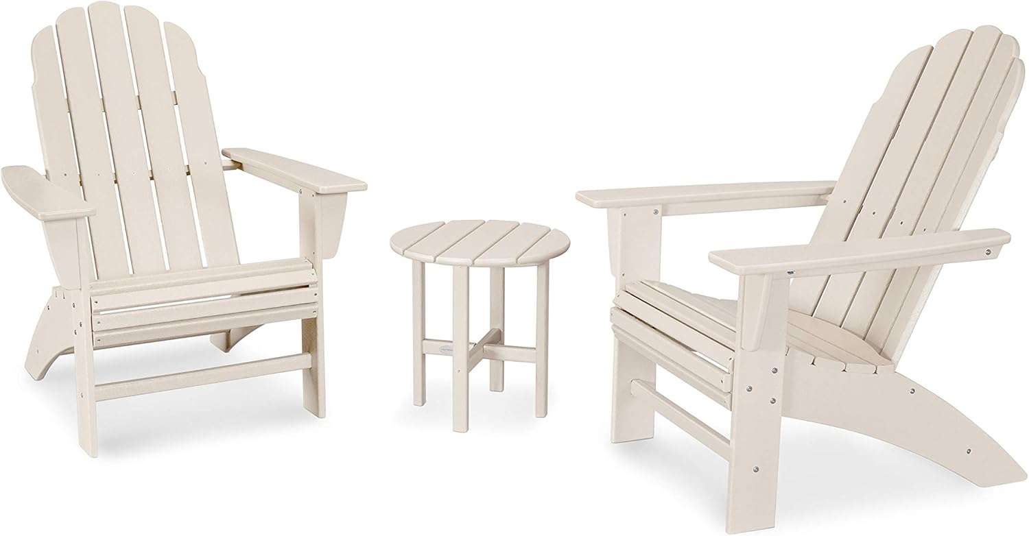 POLYWOOD Vineyard 3-Piece Curveback Adirondack Chair Set