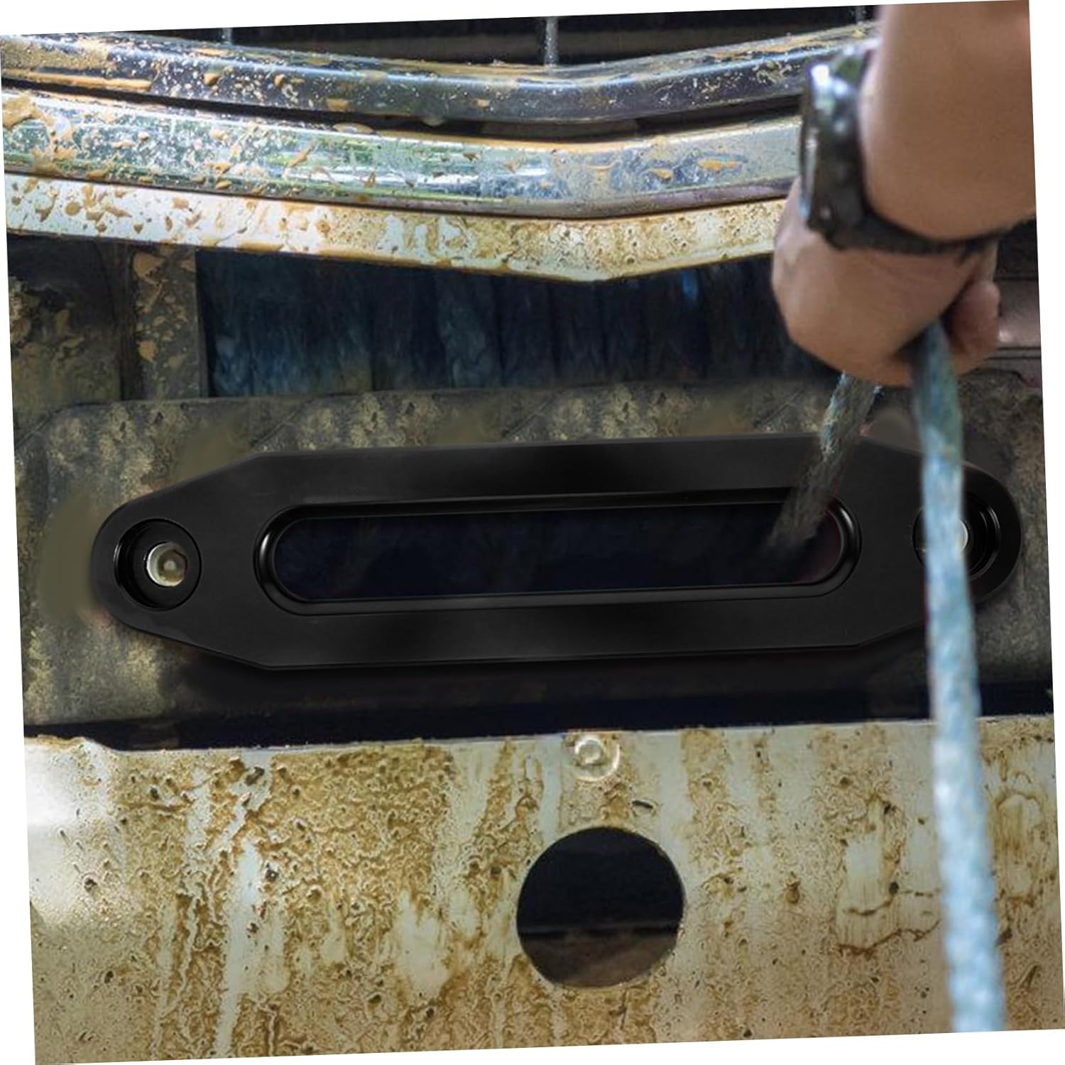 KICHOUSE Winch Plate ATV Winch Rope Guide Fairlead for Synthetic Rope Vehicle Accessories