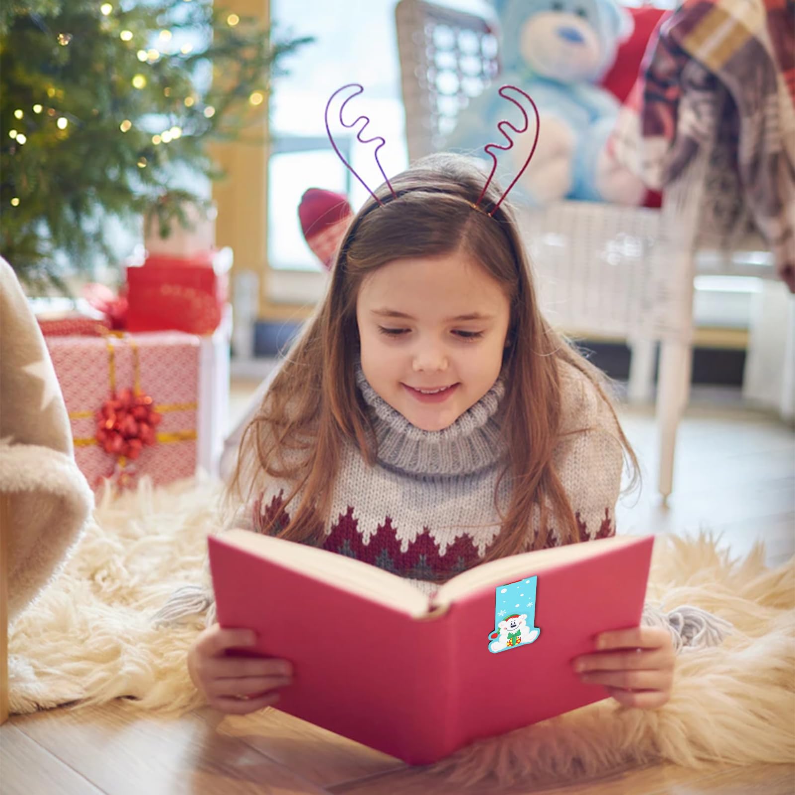 JSRQT 30 Pack Christmas Bookmarks Magnetic Bookmark Christmas Magnetic Book Marks for Kids Students Women Lovers Personalised Page Clip Markers Xmas Gifts Cute Santa Claus Snowman Elk Winter Holiday - Image 2