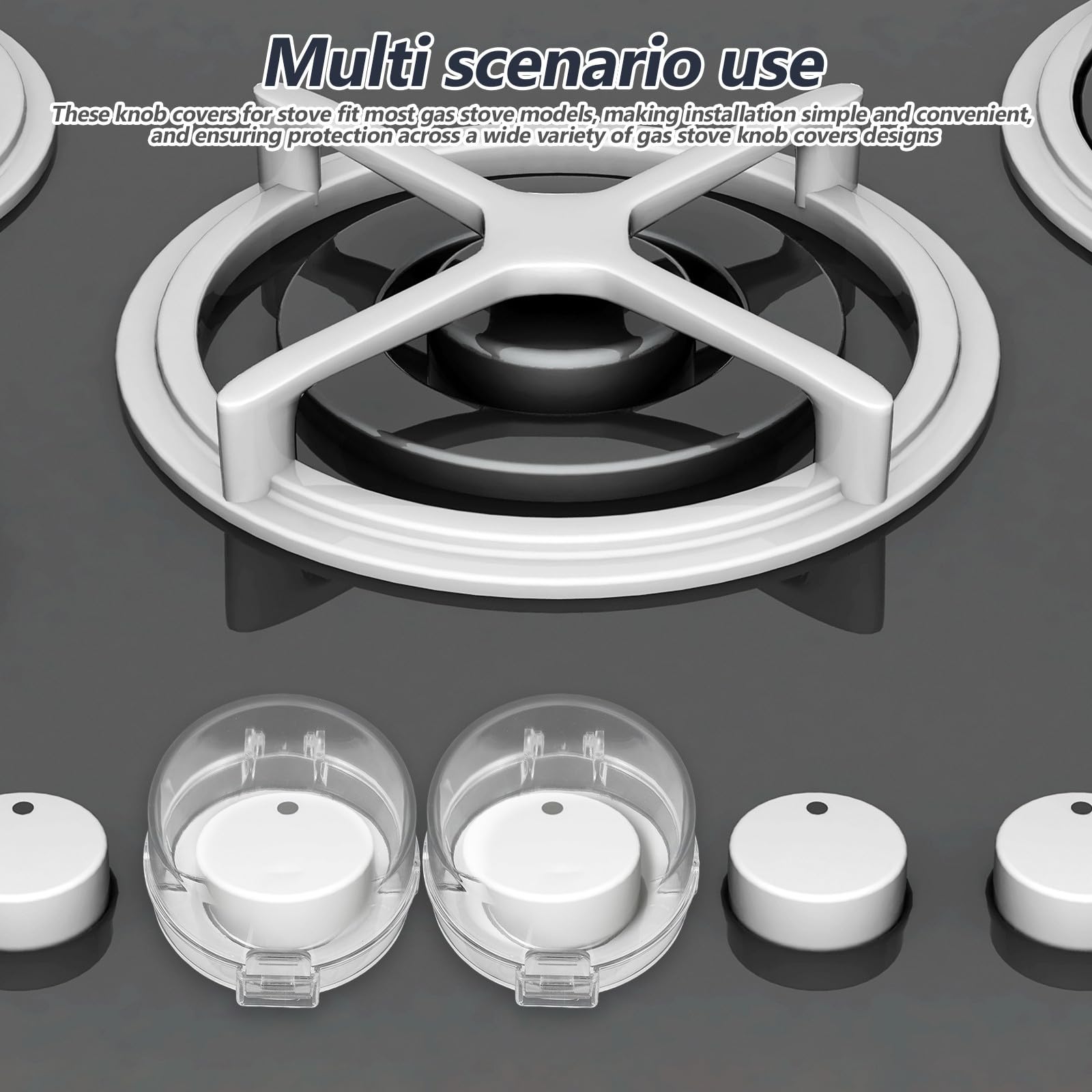Mikikit 12 Pièces Protection Étanche pour Boutons de Cuisinière à Gaz Résistante Chaleur aux Taches Couverture de Sécurité pour Usage Domestique
