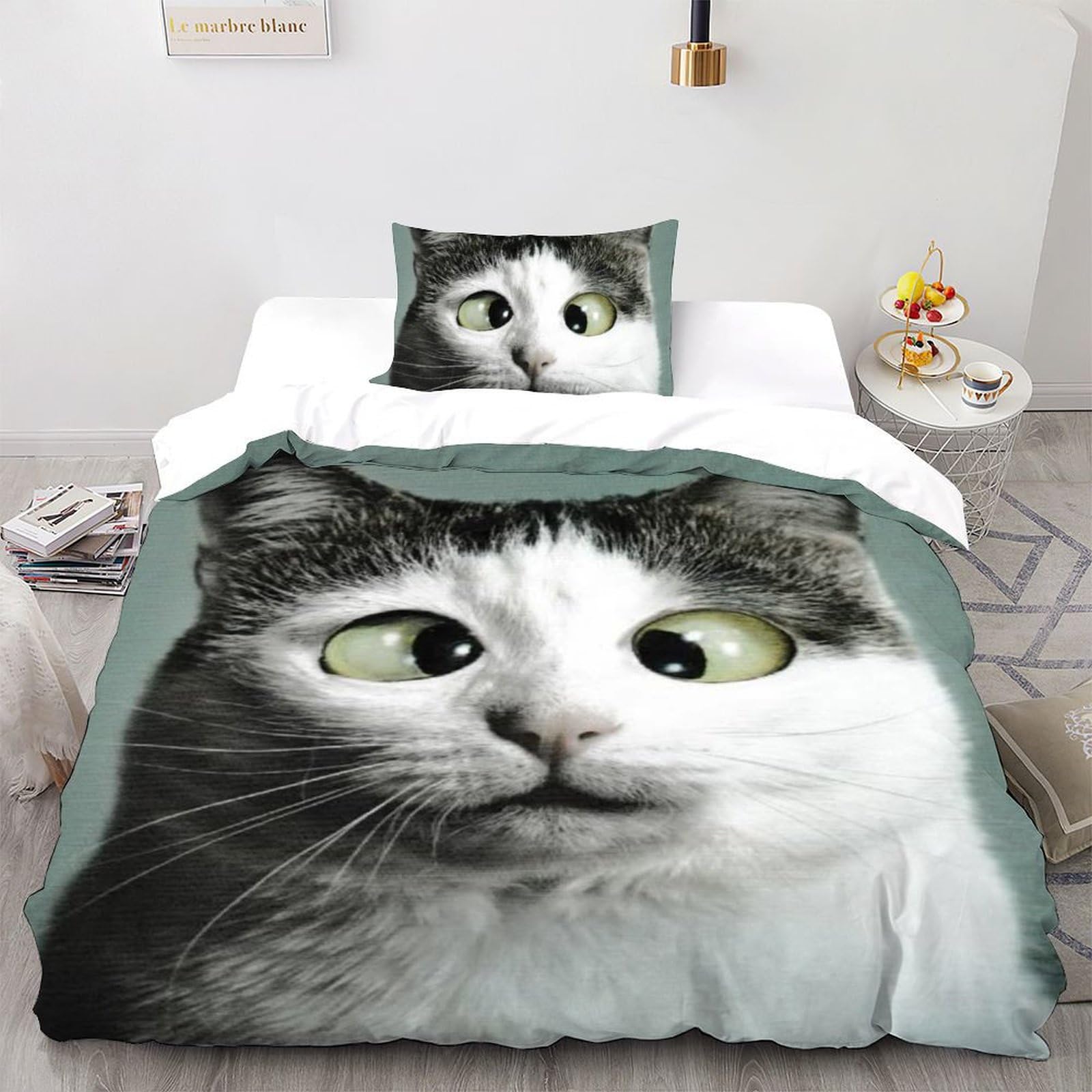 Housse de couette single animaux 135x200cm pour cadeau anniversaire enfant