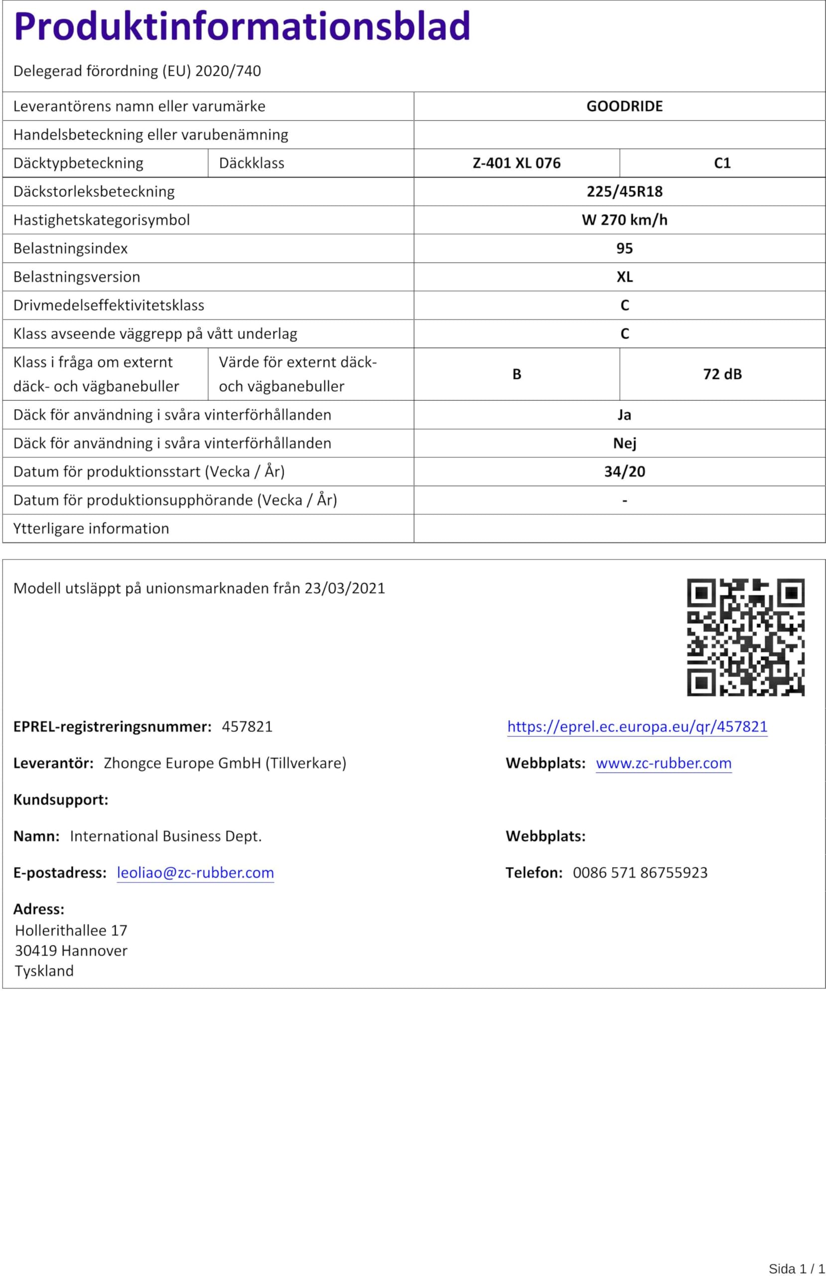 GOODRIDE - 225/45 R18 TL 95W ALL SEASON ELITE Z-401 XL M+S 3PMSF - Ganzjahresreifen