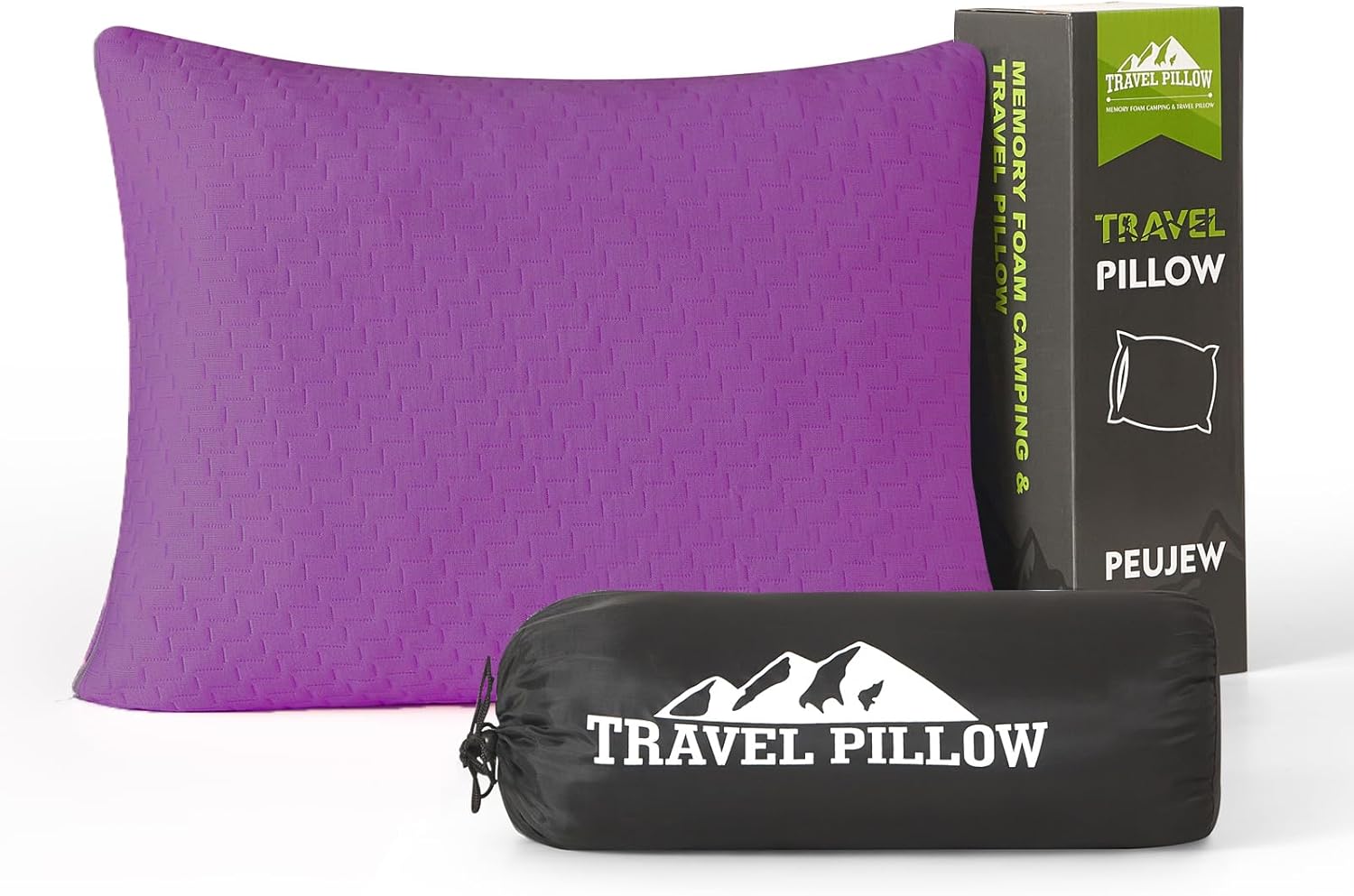 Travel Size Pillow, Compressible Memory Foam Pillow, Camping Pillow Breathable Cover for Travel Airplane Car Hiking Camping Outdoor