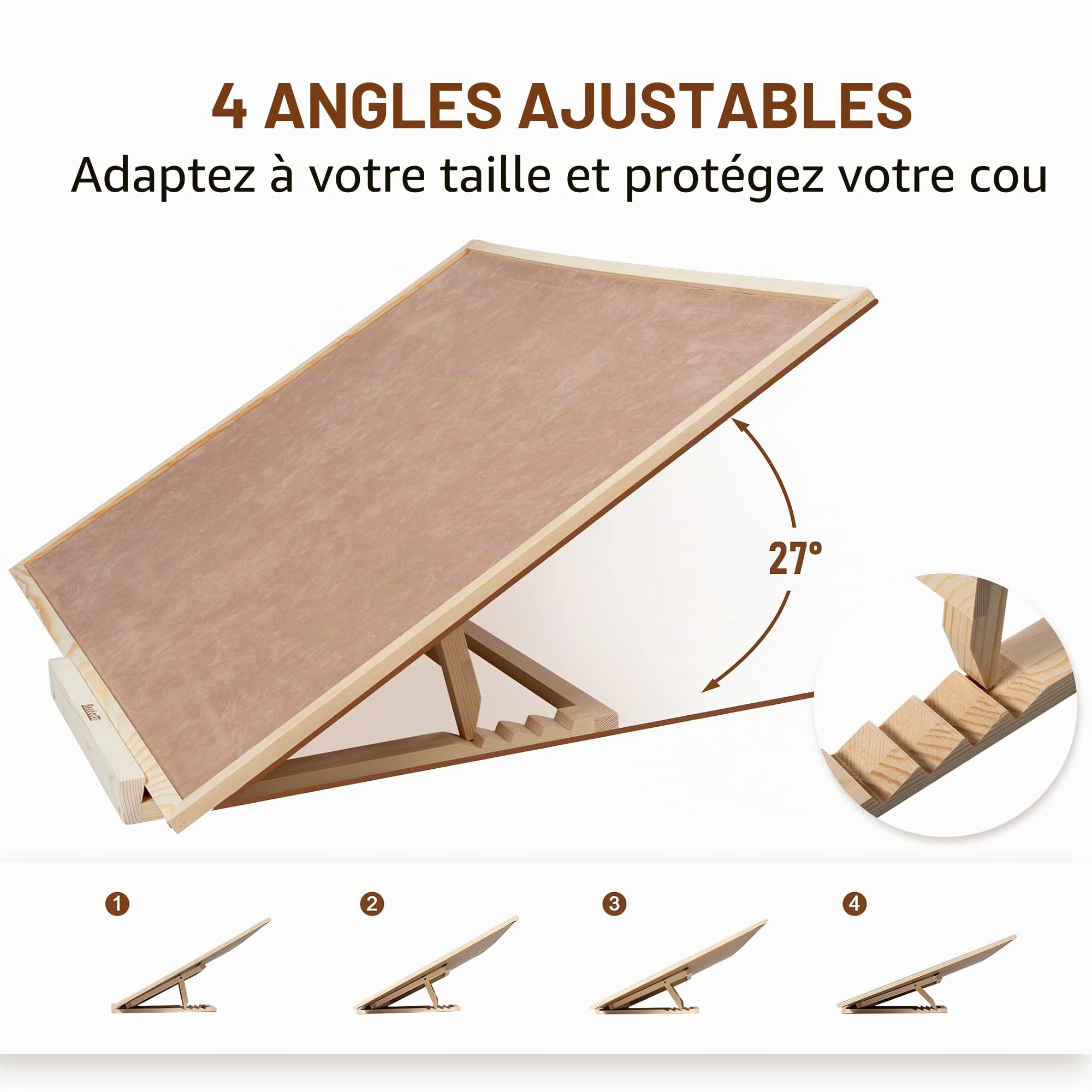 Becko US Ensemble planche à puzzle et support en bois avec plateau pour puzzle jusqu'à 1000 pièces (1500 pièces)