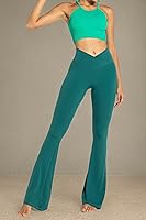 Vista 45 de Sunzel - Leggings acampanados para mujer, con control de abdomen, cintura cruzada y pierna ancha