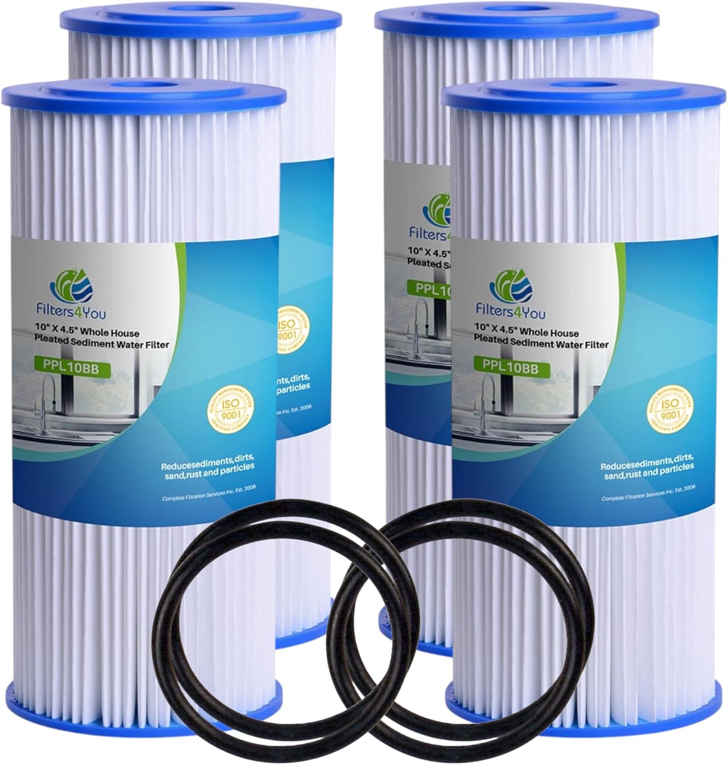 CFS – Pleated Water Filter Cartridges Compatible with FXHSC, R50-BBSA, R50-BB, WFHDC3001, W50PEHD, GXWH40L Models – Removes Bad Taste – Whole House Replacement Filter Cartridge (8 Pack)