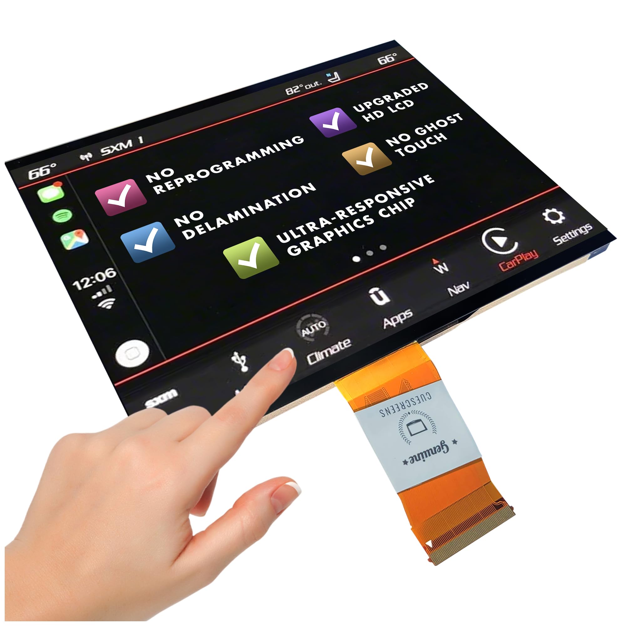 Uconnect 4C 8.4” UAQ Upgraded LCD Touchscreen Replacement – Gel-Free LCD with New Ultra-Responsive Graphics Chip – Fits Dodge, Jeep, RAM, Chrysler – LA084X01– Trusted Quality from Cuescreens USA