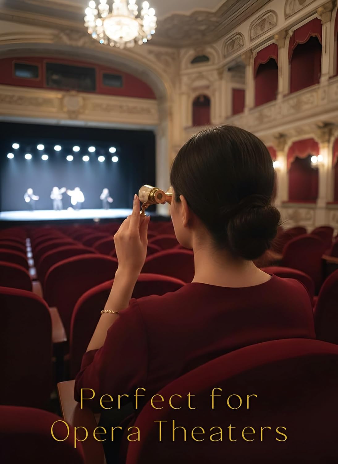 Vintage Opera Glasses for Women with Custom Engraved Wooden Box – Luxury Brass Theater Opera Glasses – Elegant Gift for Opera, Ballet, Theater Lovers