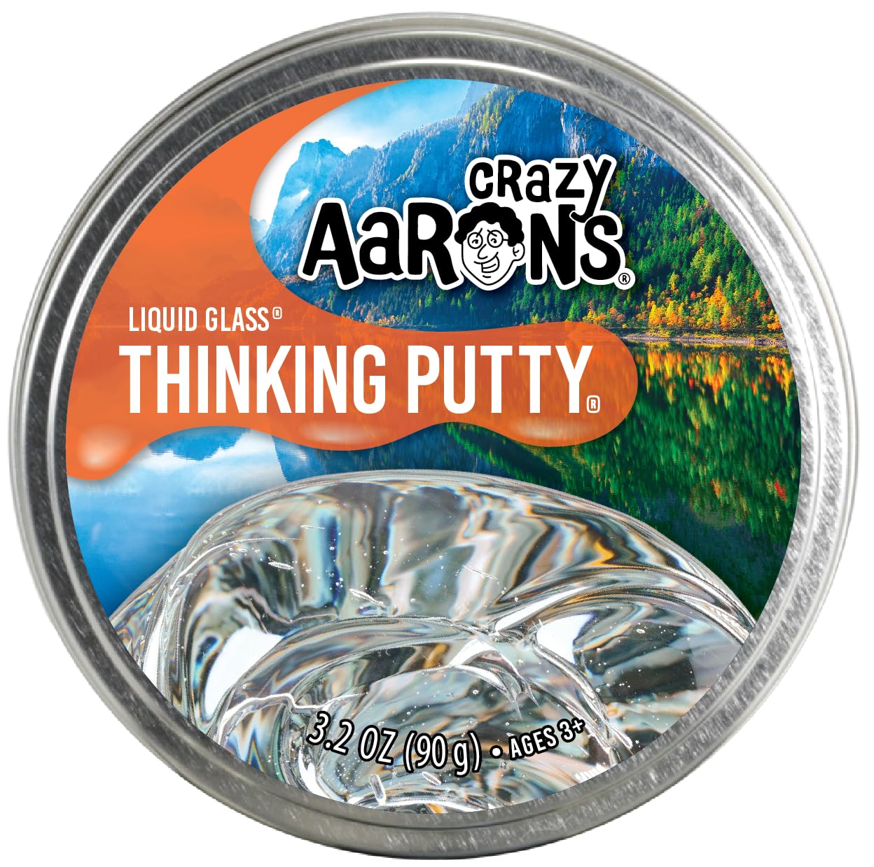 Crazy Aaron's Thinking Putty, Liquid Glass, See-Through Putty for Kids and Adults in a 4" Tin, Creative and Endless Fun - Image 2