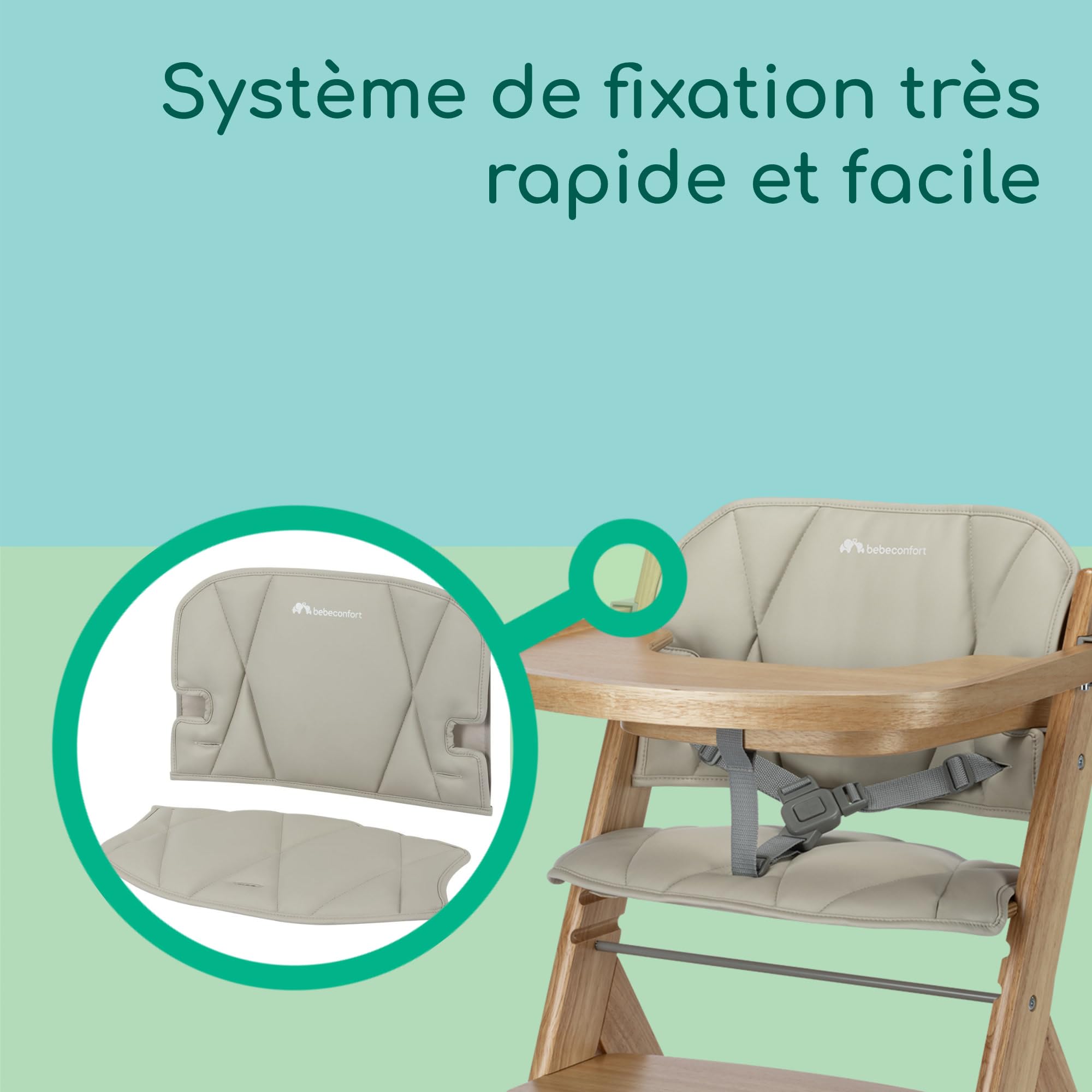 Bebeconfort Timba 2 Coussin Confort, Coussin Extra-Moelleux, Rembourrage Supplémentaire, Facile à Nettoyer, Lavage en Machine, Design Intelligent et Moderne, Facile à Fixer et Enlever, Graphic