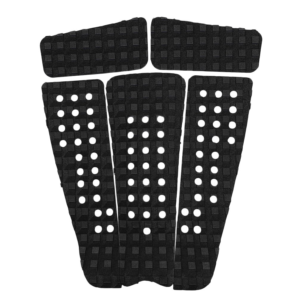 5 almohadillas cuadradas ranuradas para tabla de surf SUP Traction Deck Grip Tail Pad Negro