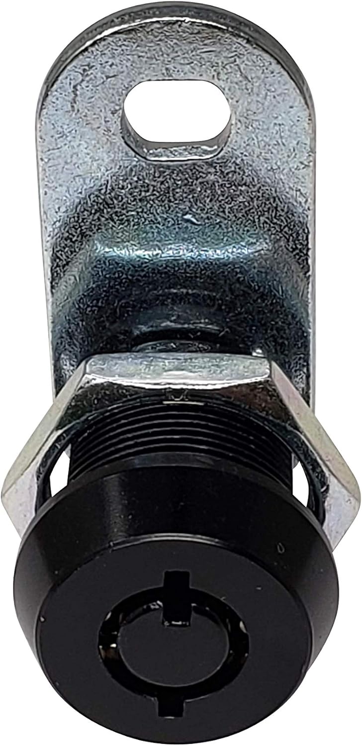 Admiral Locks Tubular Cam Lock, Keyed Alike Removable Key RV Compartment Storage Lock Cabinet Locks (Black Pack of 2, 5/8" 180°)
