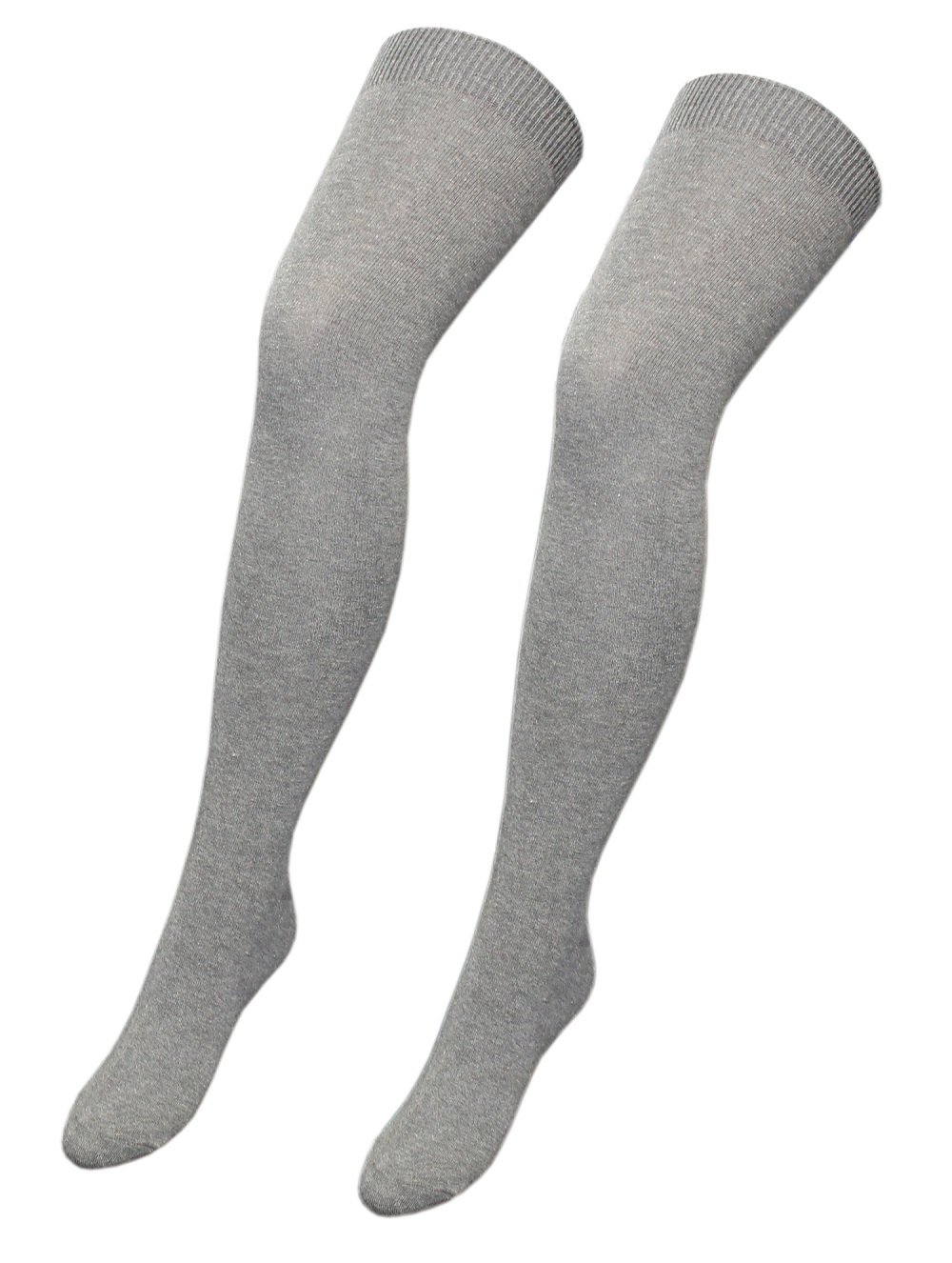 Crazy Chick Women's Grey Teen Grils Over Knee Long Casual Thigh High Plain Stretch Fit Cotton Over The Knee Socks By Angies Fashon Ltd (Grey)
