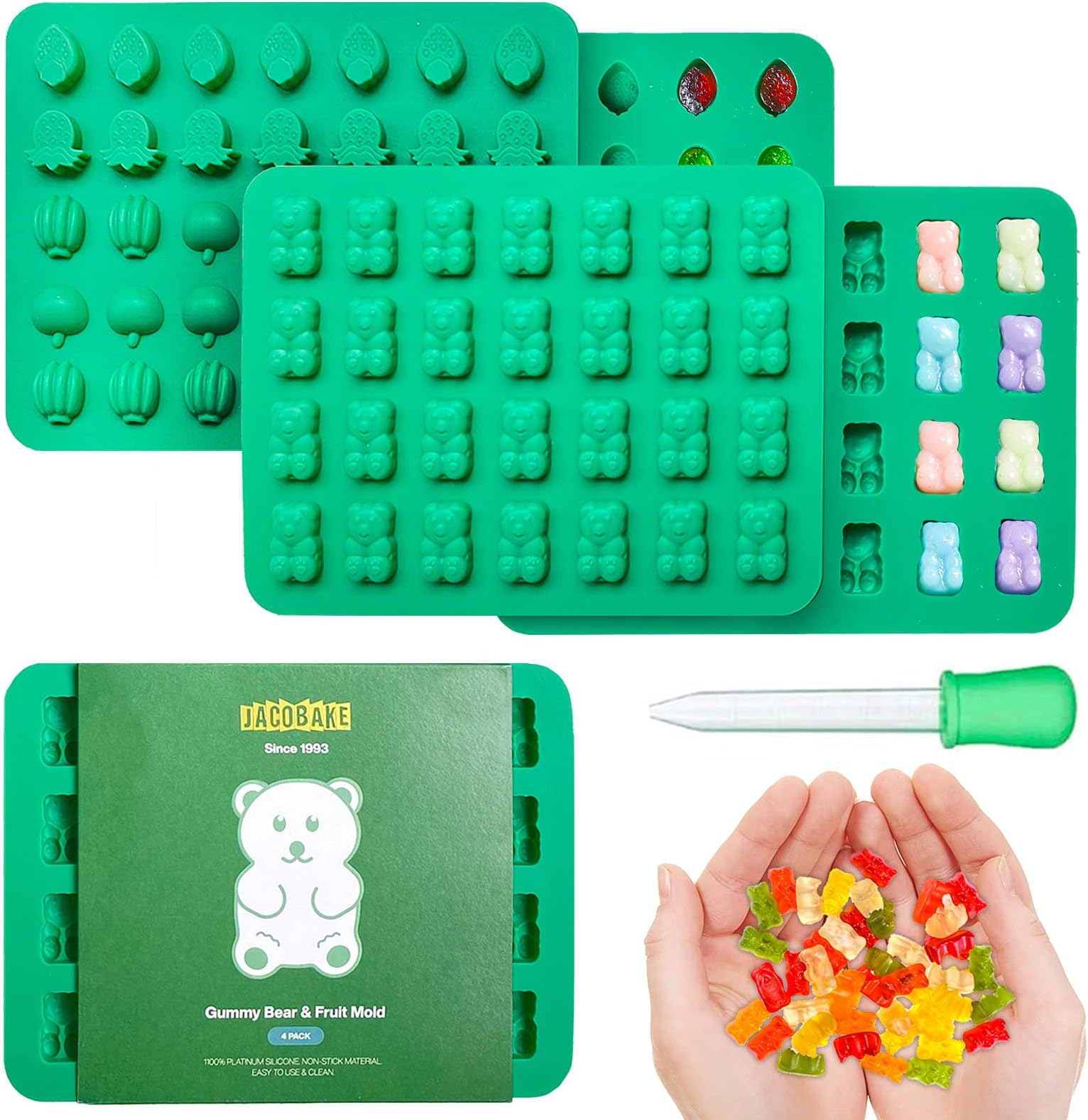 4 x Gummy Bear Fruit Molds