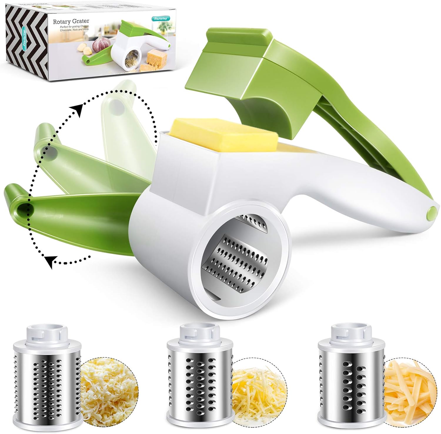 MASTERTOP Cheese Grater Rotary Grater Mini Vegetable