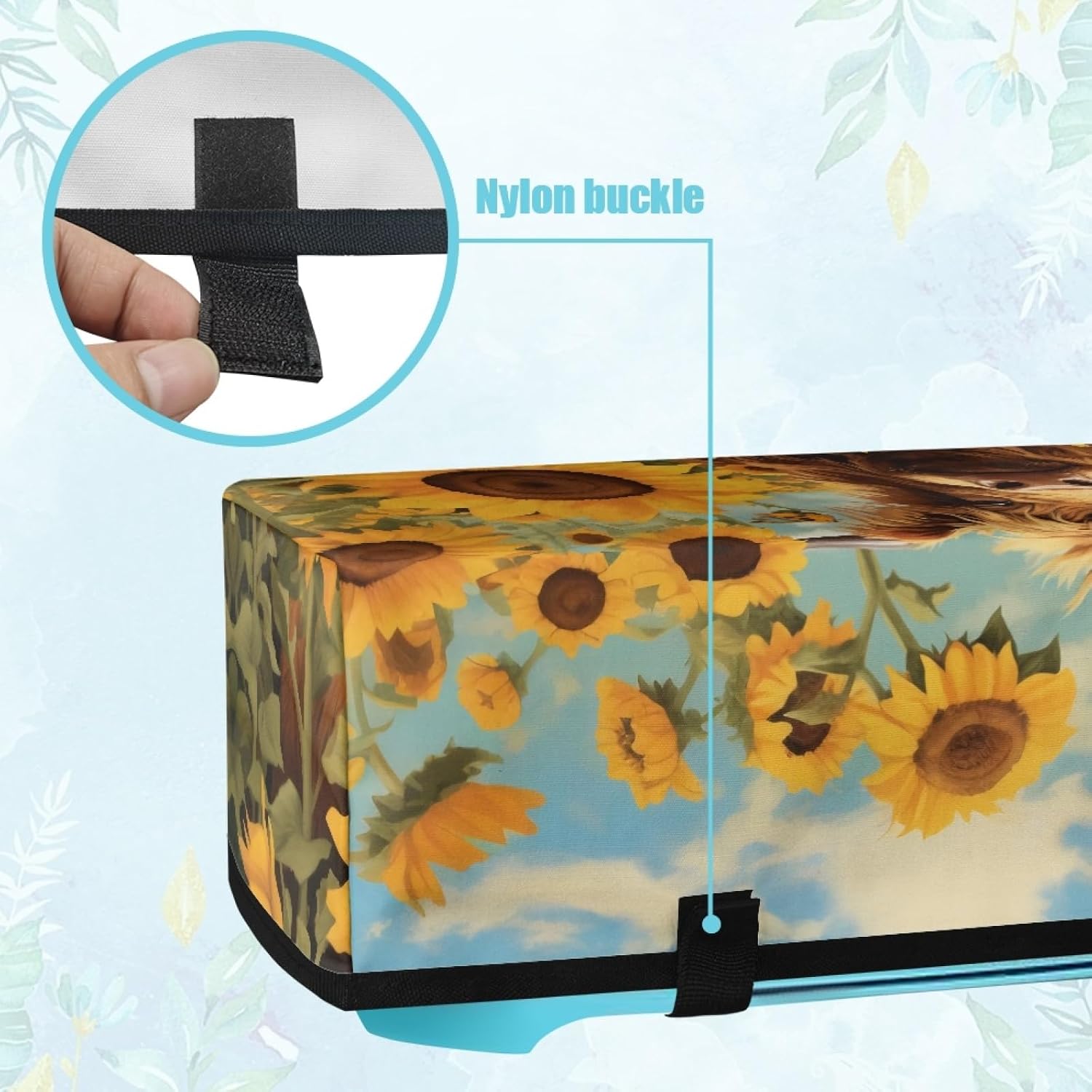 Binienty Sunflower Dust Cover with Pockets for Tools Cricut Accessories, Pens, Cicut Maker Circut Maker Cover Scrapbooking Die-Cut Machine Covers
