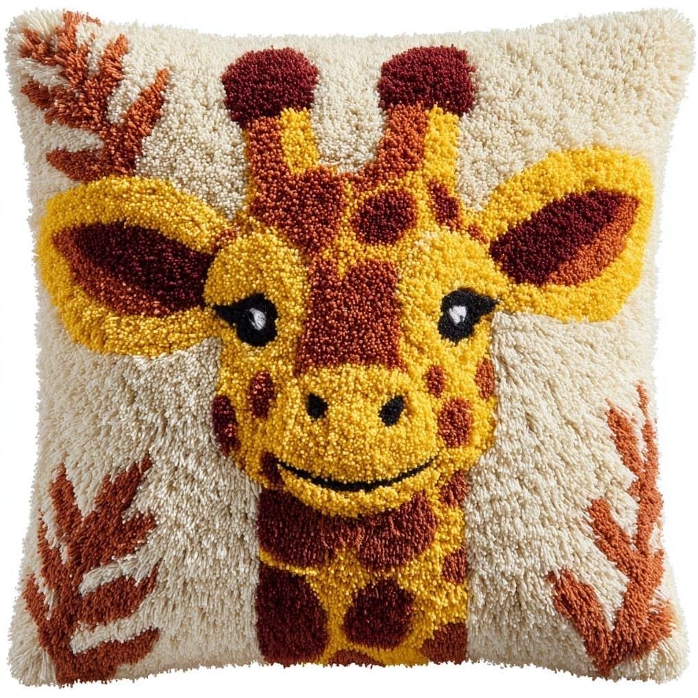 AxiangziK DIY Latch Hook Pillow Kit,Giraffe
