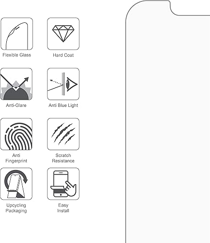 Miniatura 7 de ARMOR Protector de pantalla de vidrio flexible para iPhone 16e / 13 Pro / 13, antirreflejos con antiluz azul