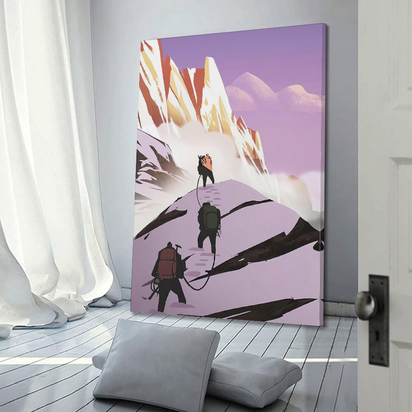 GJDYMX Poster sportivo con luci e ombre, motivo: squadra alpinistica, stampa artistica su tela, poster decorativo moderno, per camera da letto, per camera da letto, 50 x 75 cm