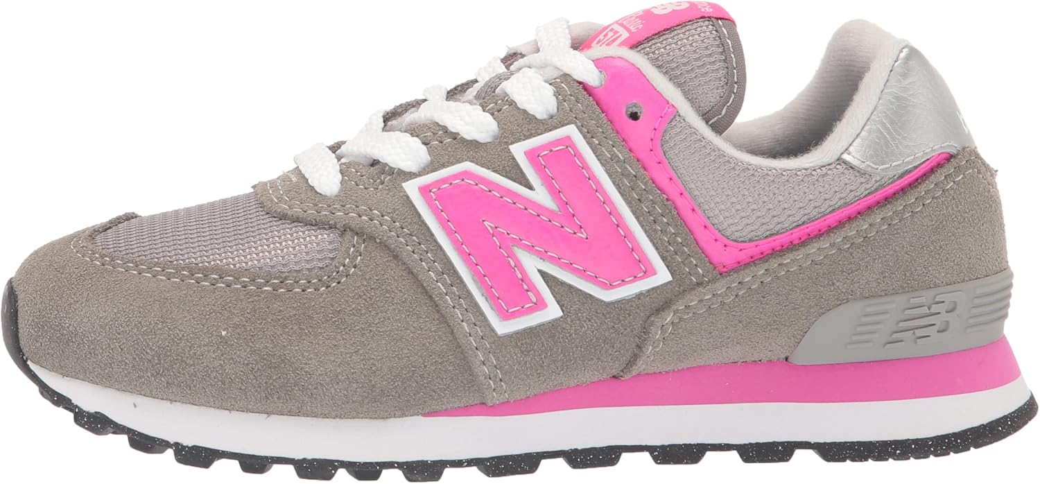 New Balance Kids 574 V1 70s Racing Lace-up Sneaker, GREY/PINK, 11.5 M Little Kid (4-8 Years) - Image 15