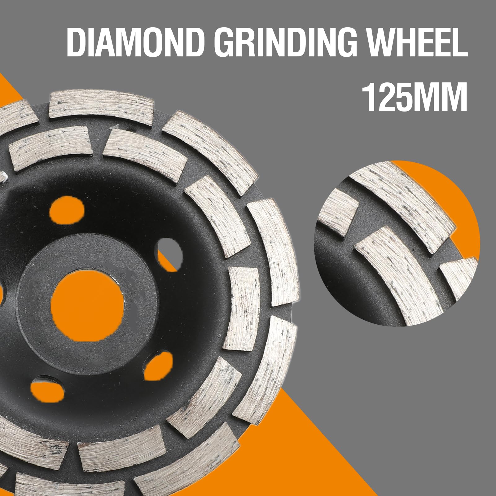 Kit de ponçage béton 125mm MAXXT pour meuleuse d'angle avec protection anti-poussière et disques diamantés