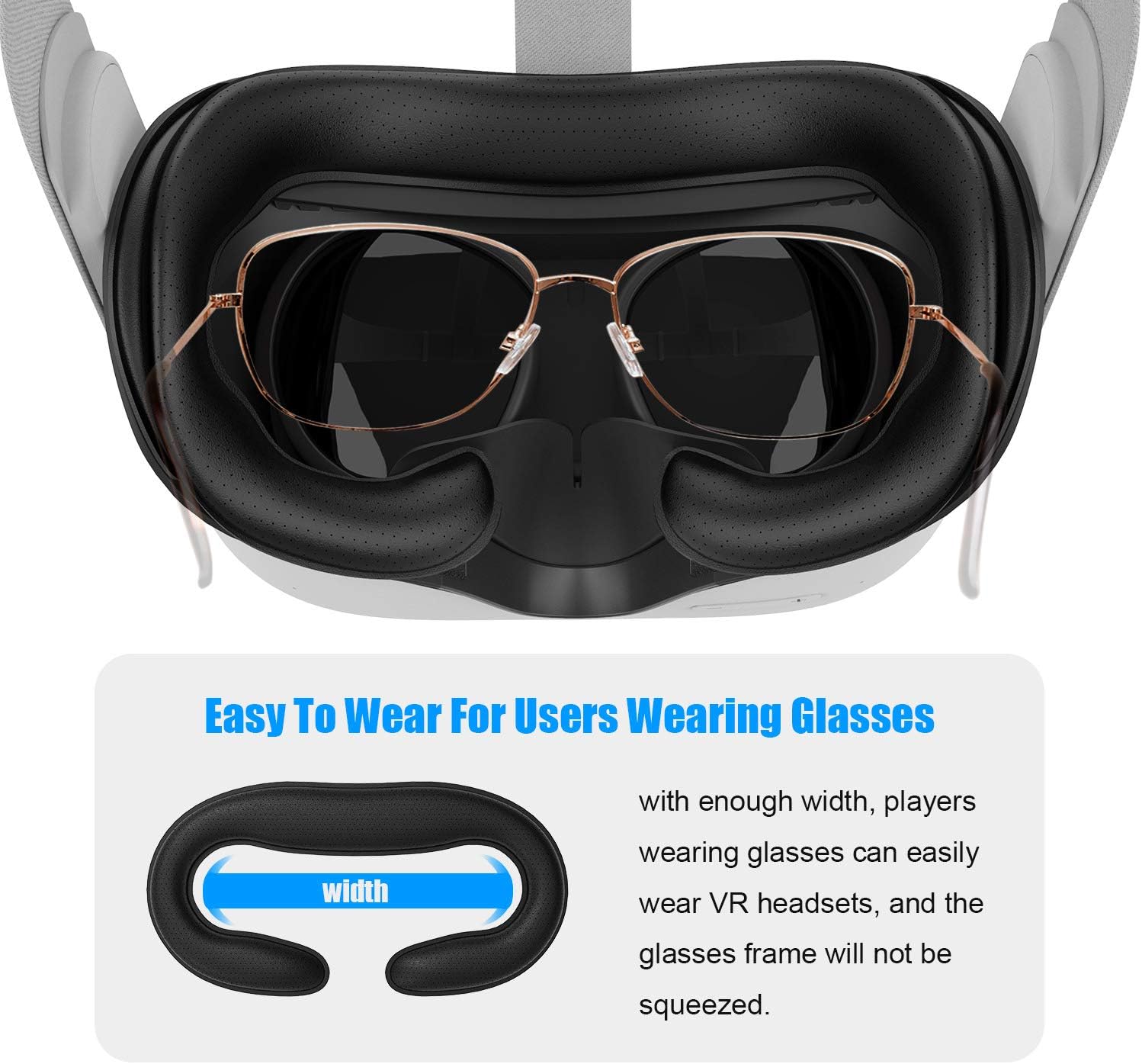 AMVR Resilient VR Facial Vent Soft Interface + AMVR Dual Handles Extension Grips for Playing Beat Saber Games