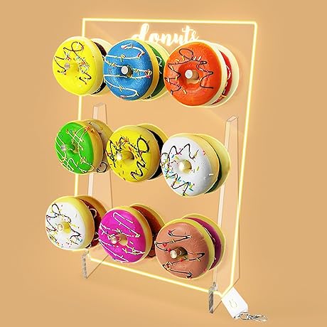 LUGUNU LED Light Acrylic Donut Rack Display Stand