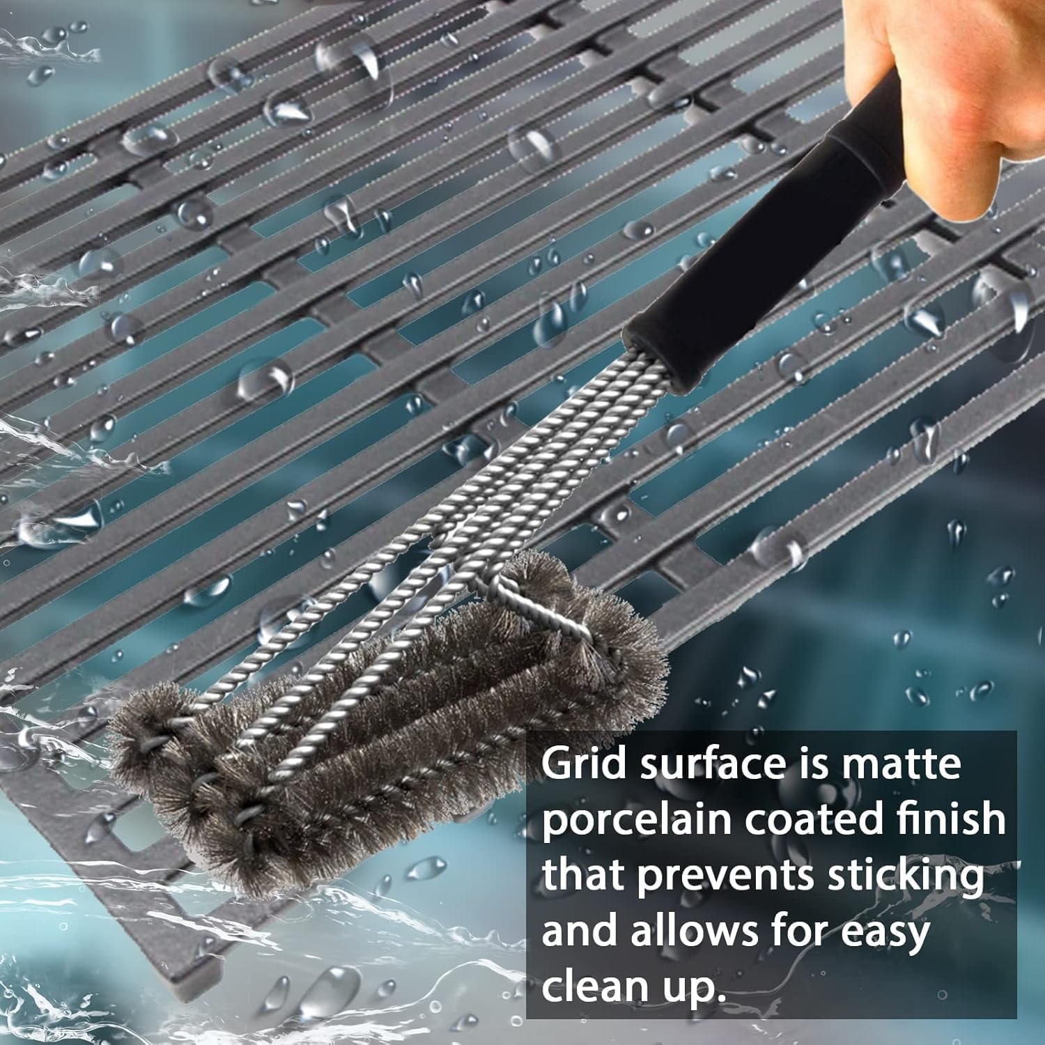 Hongso 17.5" Crill Grates for Weber Spirit e310, Weber Spirit 300 and Spirit II 300, Spirit E & S 310 315 320 330, Spirit 700, Genesis Gold & Silver B/C 1000-5000 Gas Grill, Cast Iron, Parts 7638 7639