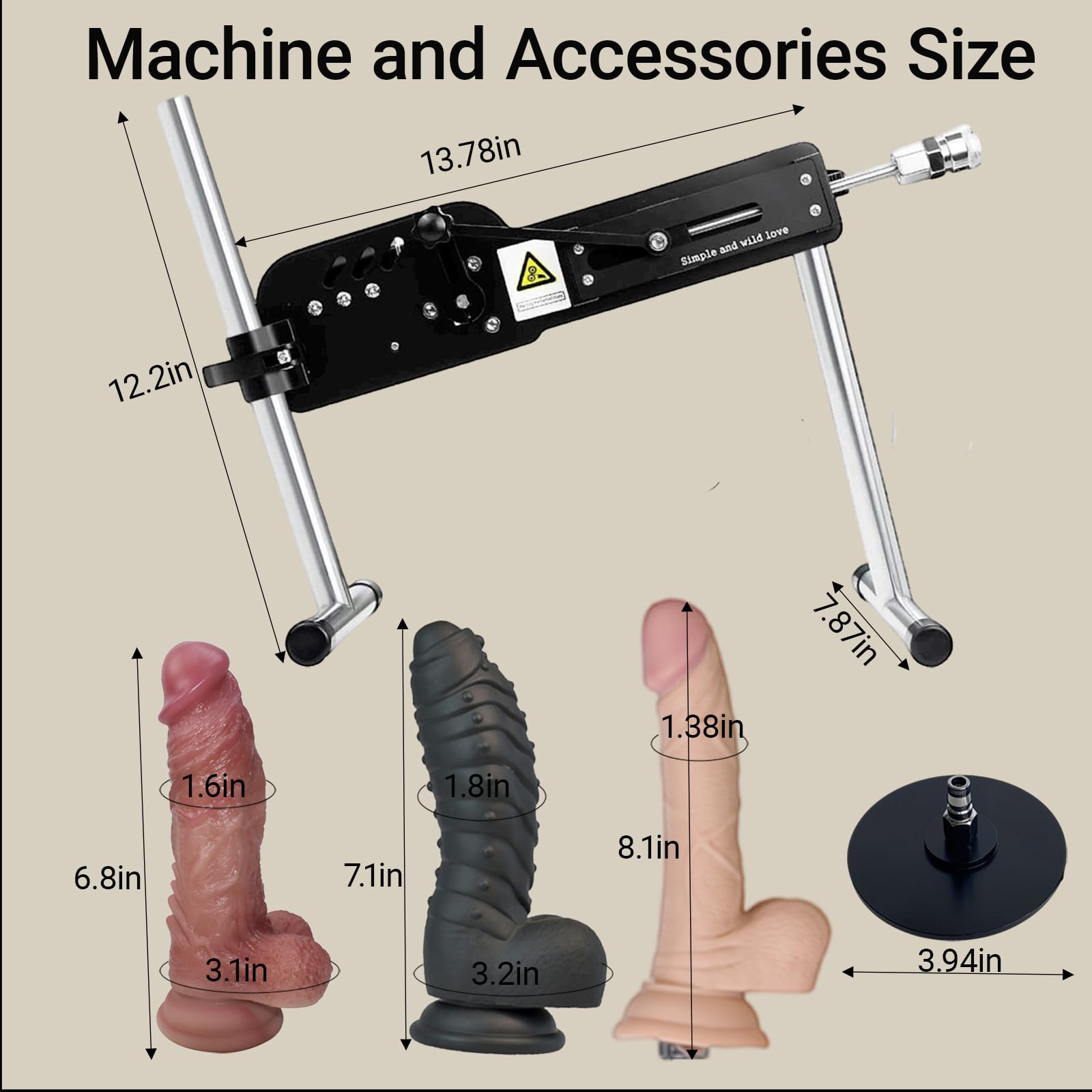 Kigoan Sex Machine with Realistic Dildos, Automatic Thrusting Machine with Remote Control and APP, Multiple Suction Cup Dildo Attachments