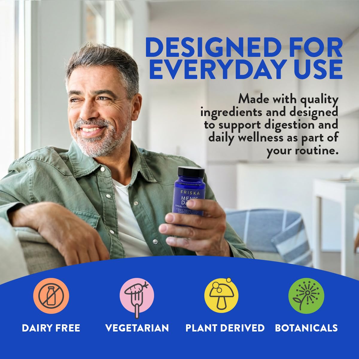 Friska Men’s Daily Digestive Enzymes for Men - Bloating & Gas Support with Probiotics, Helps Digest Heavy Meals, Dairy & Protein, Gut Health Support, 30 Capsules — Amazon image 7