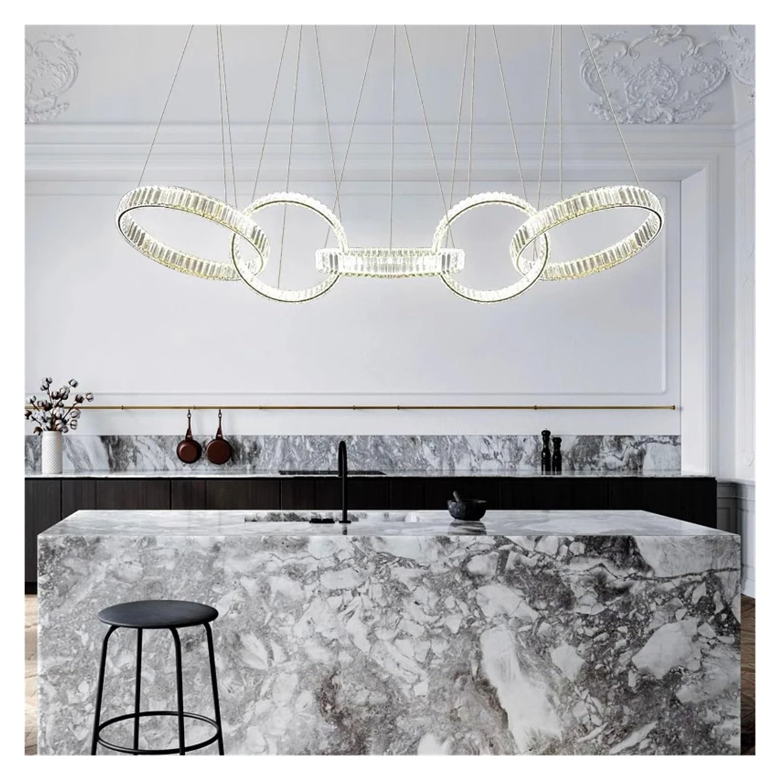 Żyrandole, oświetlenie do dekoracji domu, kryształowy salon, salon, lampa sufitowa, oświetlenie wewnętrzne, dekoracja artystyczna/ciepła biel/150 cm (ciepła biel 150 cm)