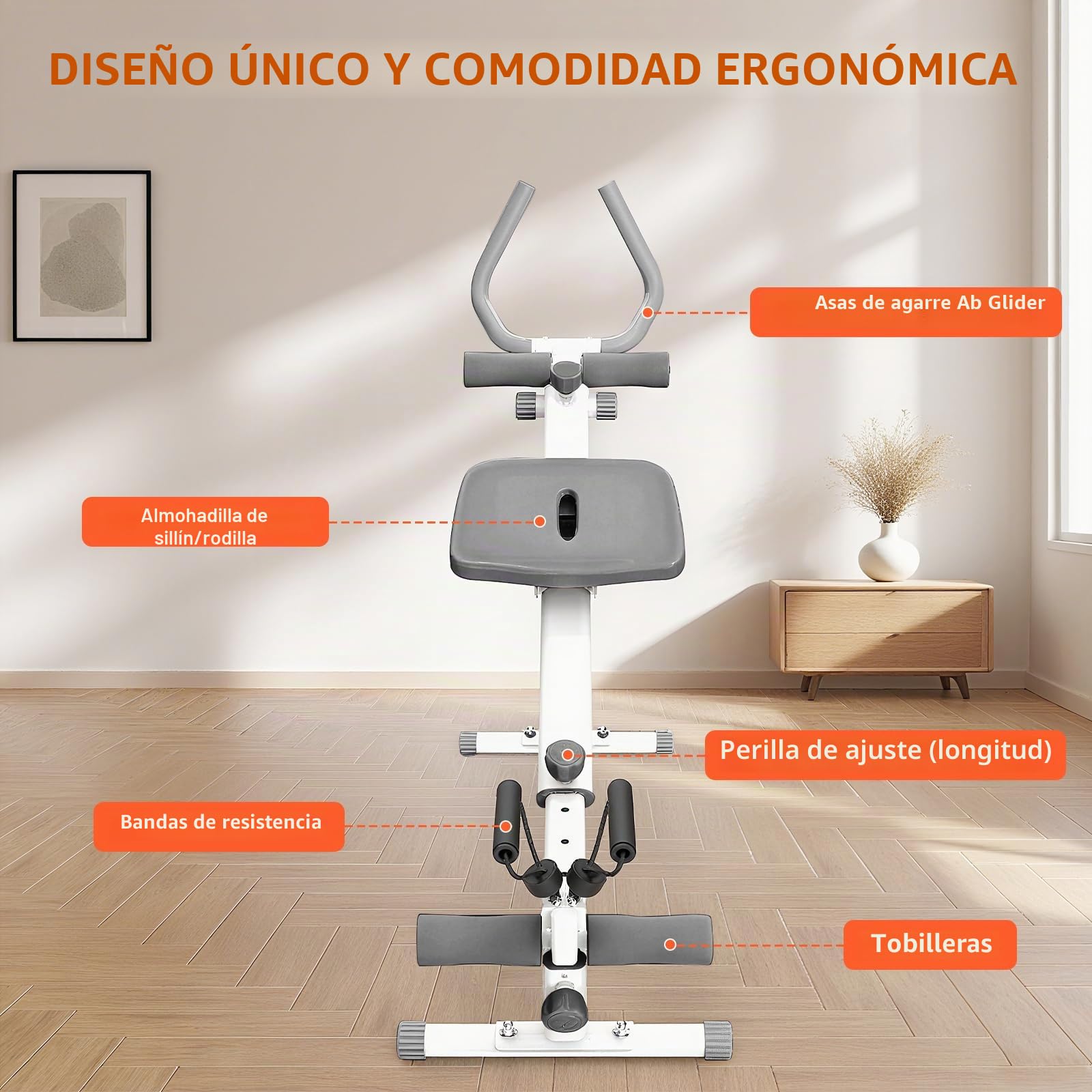 Máquina de remo para el hogar, equipo de ejercicio 4 en 1, plegable máquina de remo, máquina de prensa de piernas, máquina de empuje de piernas y silla romano, dispositivo interior para el gimnasio en