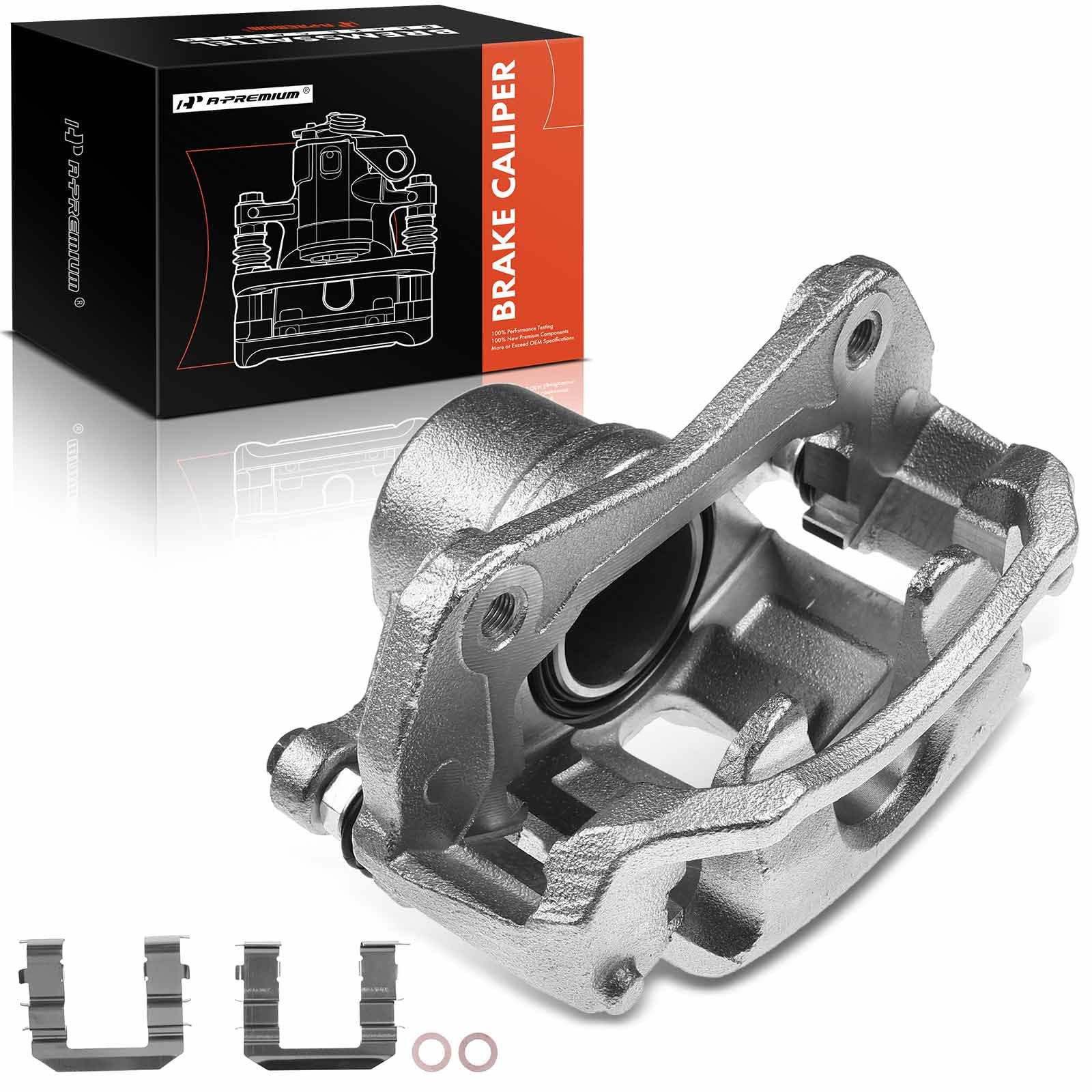 A-Premium Front Right Disc Brake Caliper Assembly with Bracket Compatible with Select Hyundai and Kia Models - Elantra 2009-2012, Forte/Forte Koup