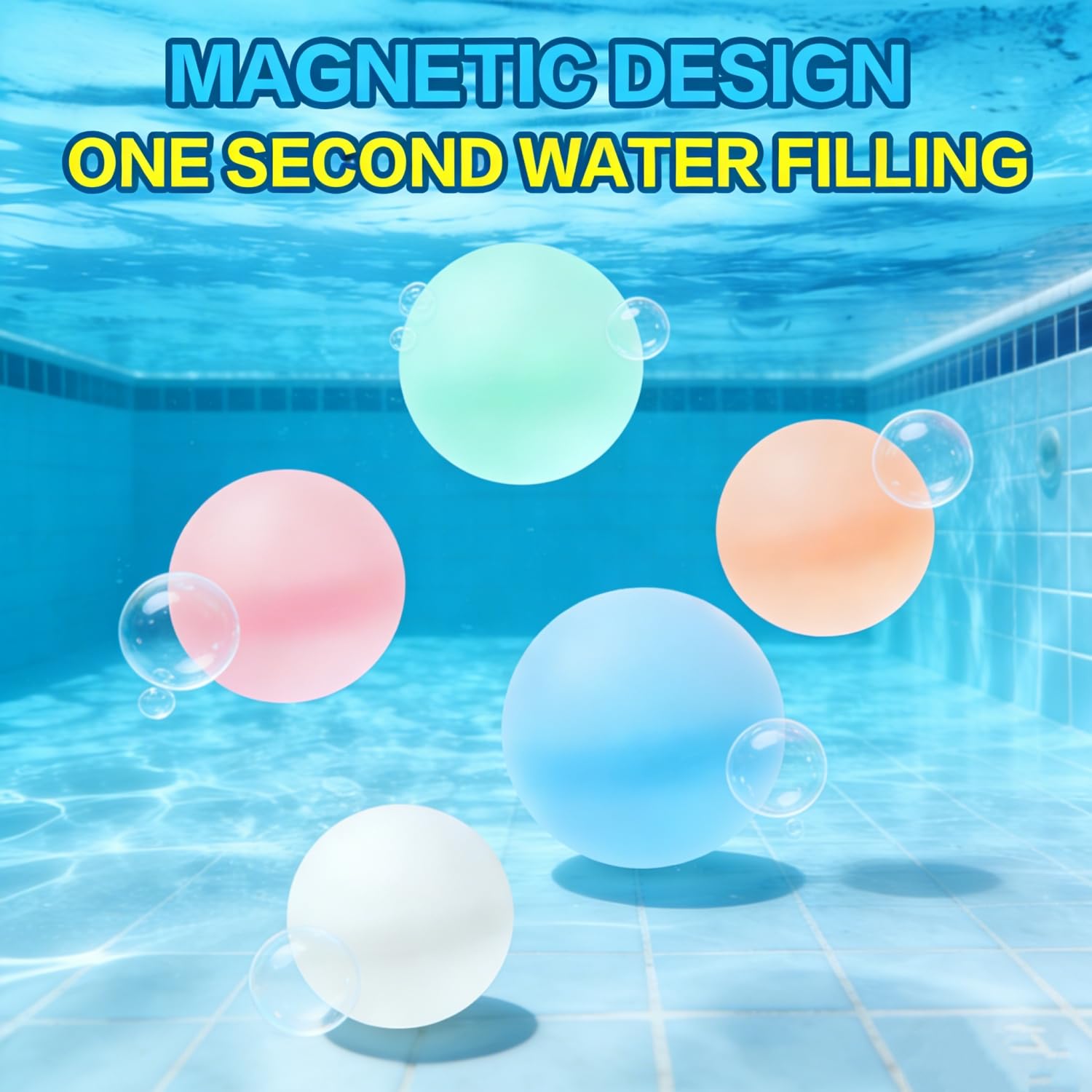 Wasserbomben Wiederverwendbar, Silikon Wasserbombens Selbstschließend mit Netzbeutel, Wasserballoons Sommer im Freien für Strand, Poolparty, Wasserspielzeug