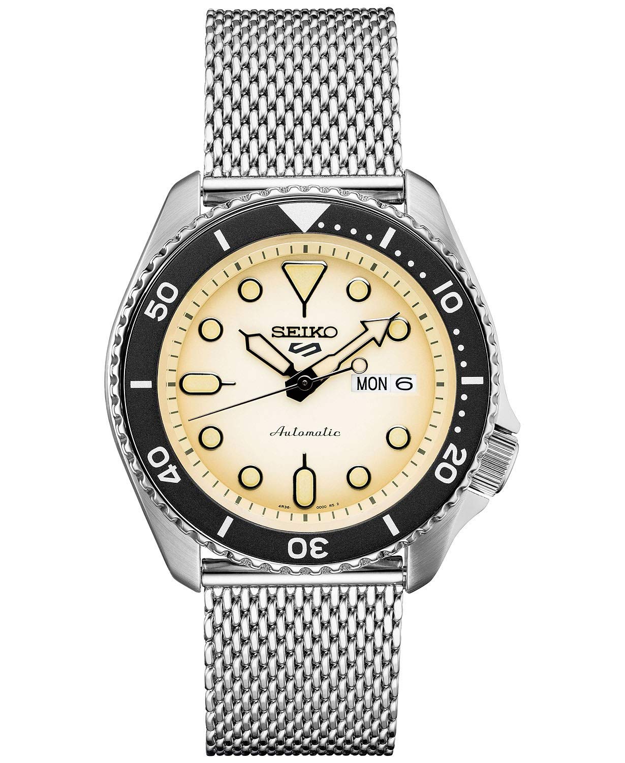 SEIKO 自動巻き時計 メッシュバンド シルバー