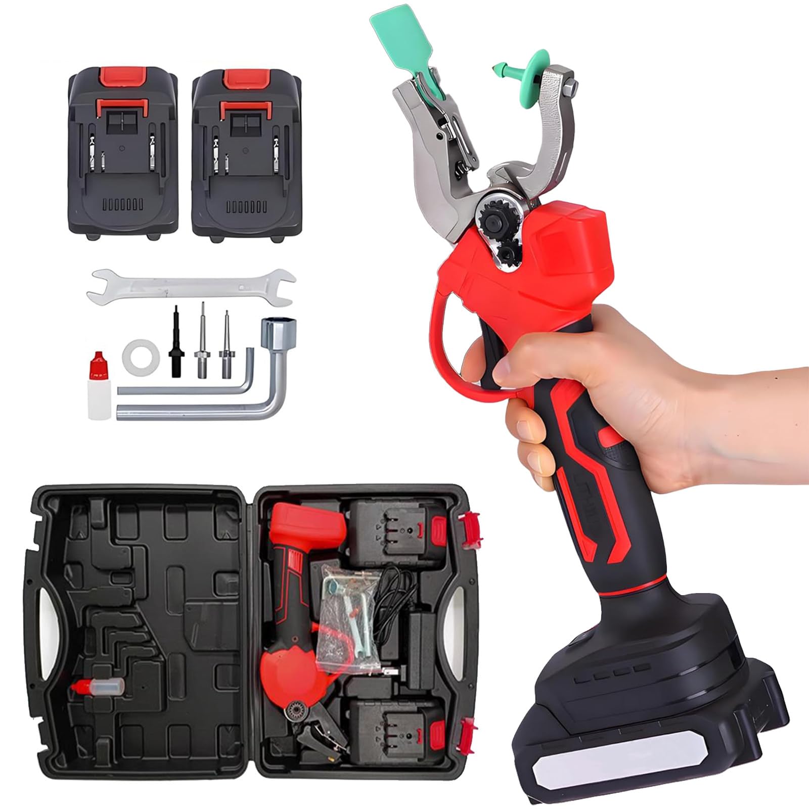 BITYCOW Farm Electric Ear Tag Applicator, Cordless Auto Rebound Ear Tagger Kit, Lightweight Portable Marking Device for Cattle Pigs Sheep Goats