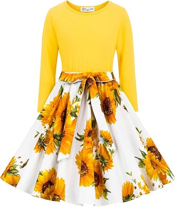 Danna Belle Abiti Da Bambina Manica Lunga Frolar Vestito Per Bambini 6-15  Anni - Giallo - 14-15 Anni : Amazon.it: Abbigliamento