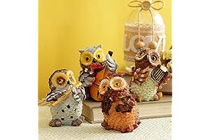 TIED RIBBONS Owl Miniature Figurines Set of 4