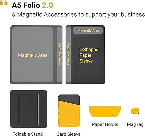 Miniatura 3 de LHiDS Creative Folio Lite 2.0 con soporte, currículum de cartera de negocios, 3 en 1 con accesorios magnéticos, funciona como cubierta de cuaderno,