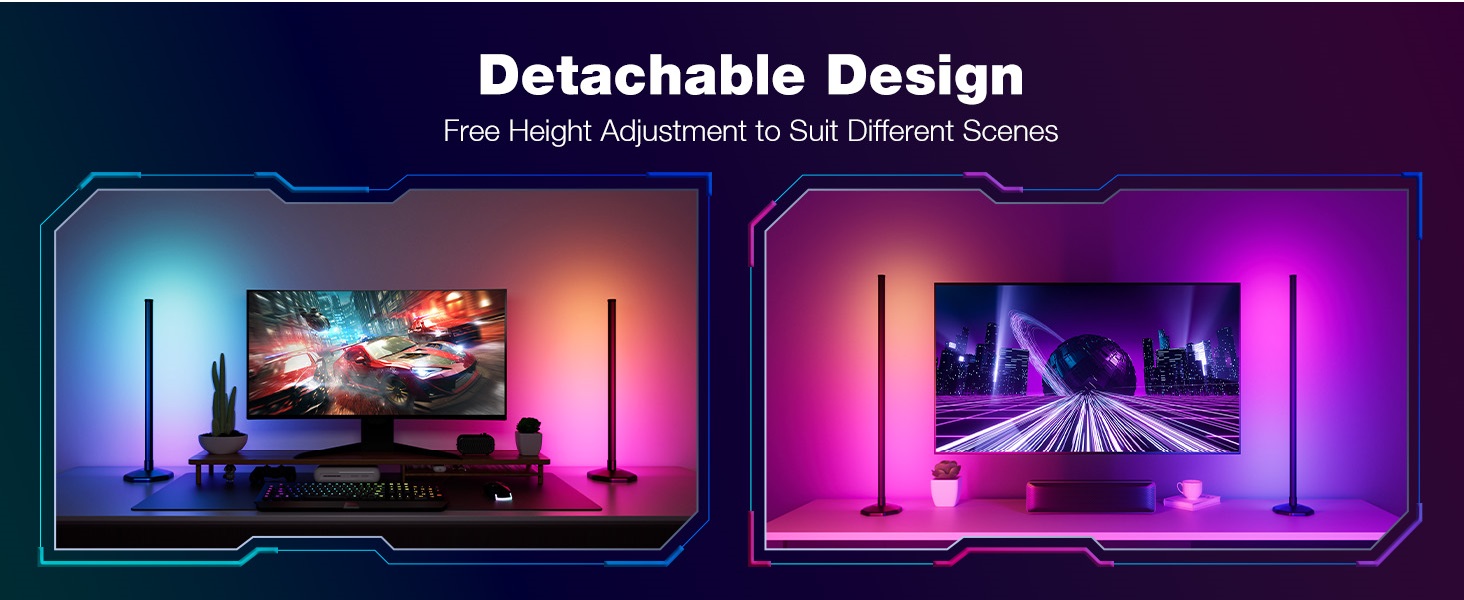Uocub Corner Floor Lamp: Smart RGB LED Corner Lamp with App