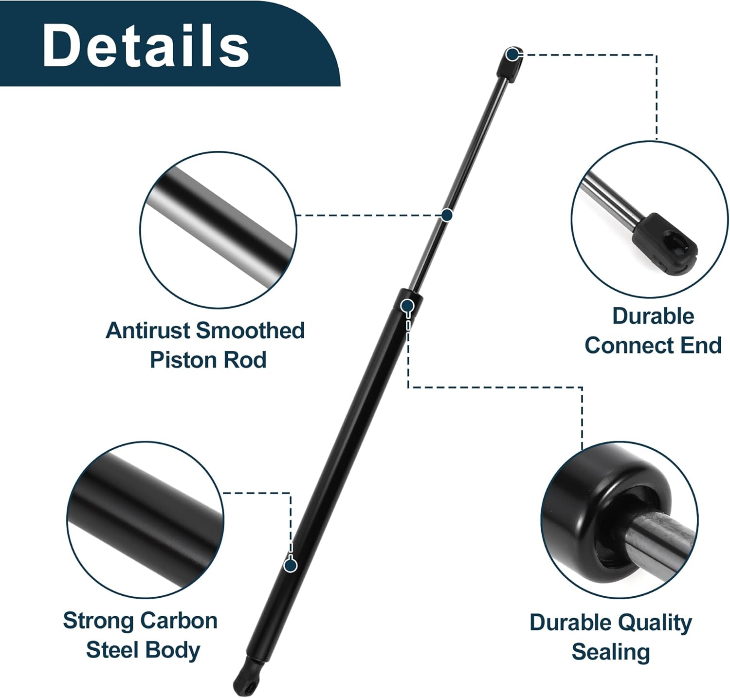 Rear Hatch Lift Supports Struts for Cadillac Escalade 2007-2014 No.15827433/15854712 Gas Spring Black 2Pcs