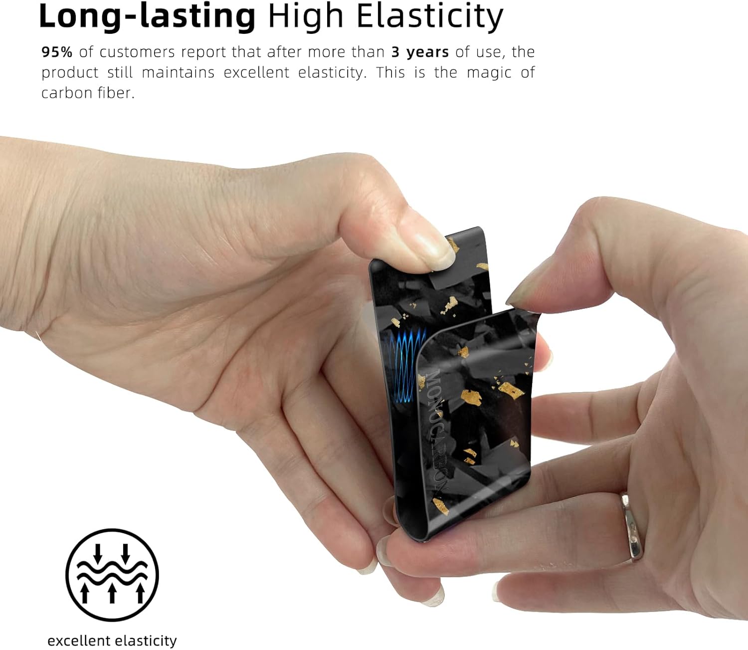 MONOCARBON Carbon-Fiber-Money-Clip-for-Men, Minimalist-Money-Holder for Cash, High Elastic Carbon-Fiber-Wallet, Slim and Durable - Image 7