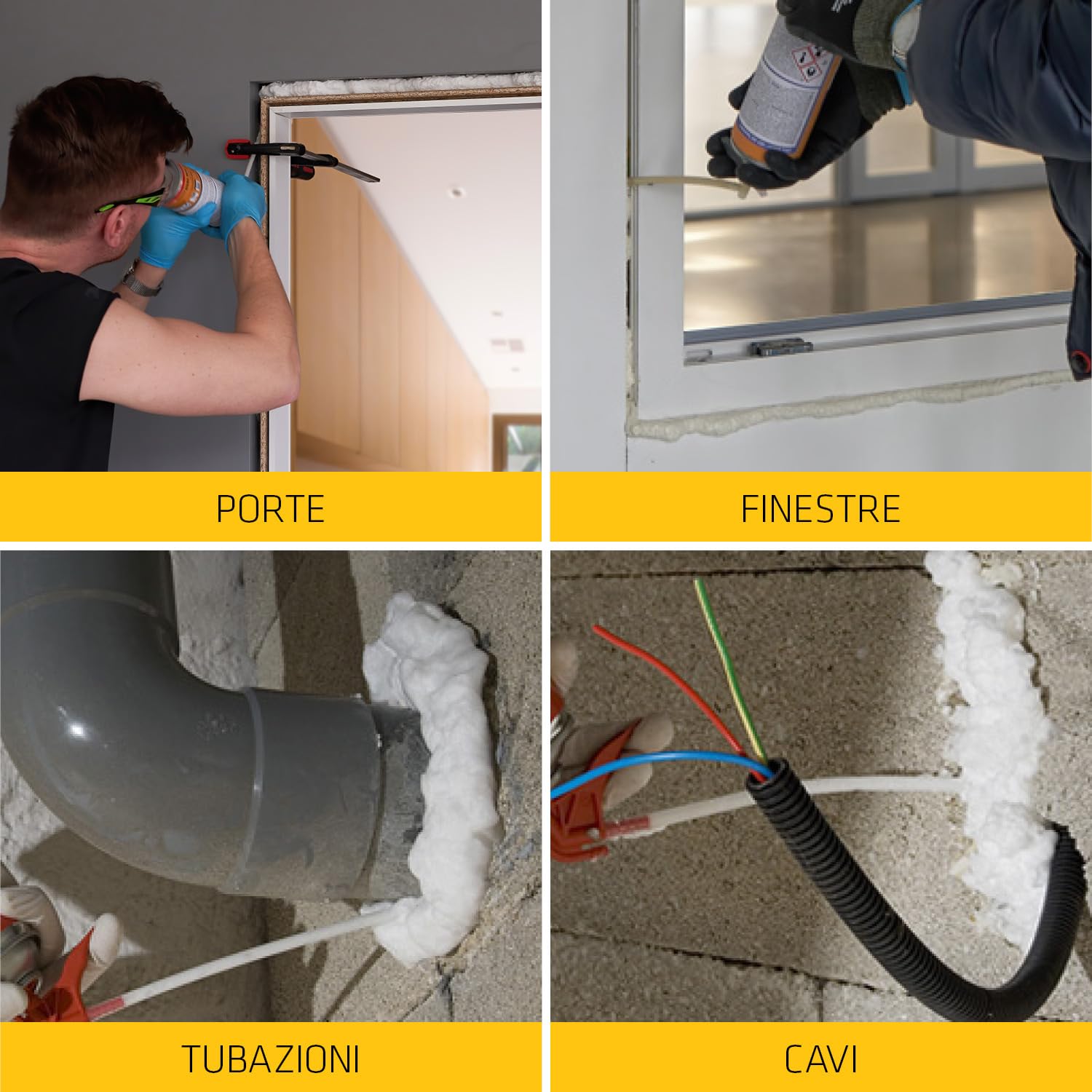 Sika Kit Pro Isolamento: 9x Sika Boom-163 Evolution Schiuma PU 500ml + 3x SikaSeal-157 Sigillante Acrilico Bianco 310ml, Speciale Infissi, Bassa Espansione, Verniciabile