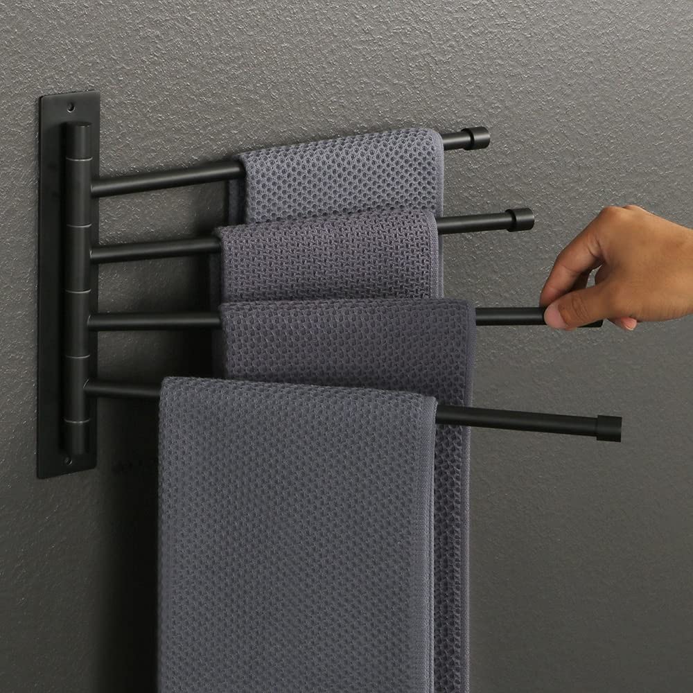 Porta asciugamani, Porta asciugamani per bagno, Porta asciugamani da bagno da 1 pezzo, Porta asciugamani girevole, Appendi asciugamani a parete, Cremagliera girevole in acciaio inossidabile