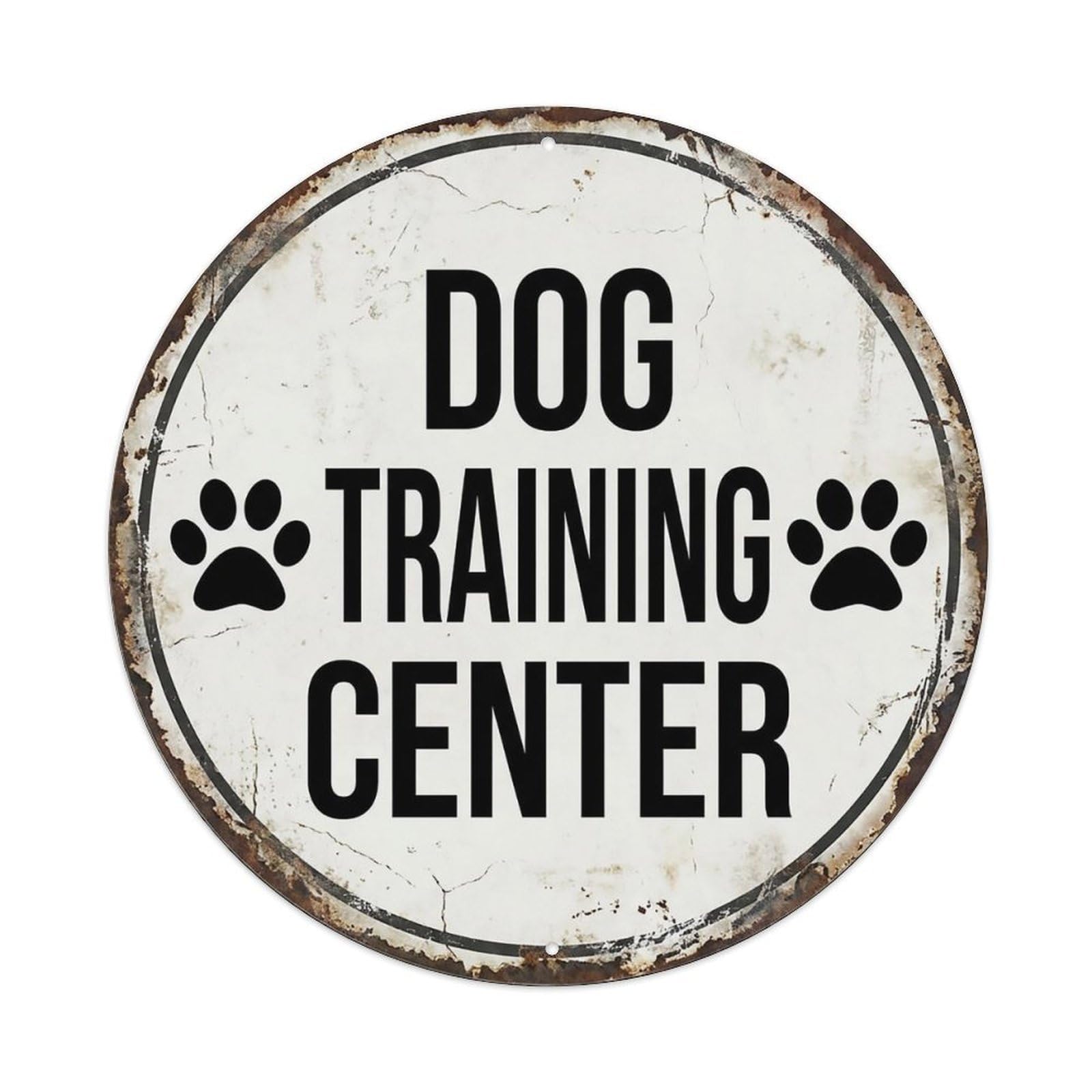 Vintage Dog Training Center Decor Metal Tin Sign