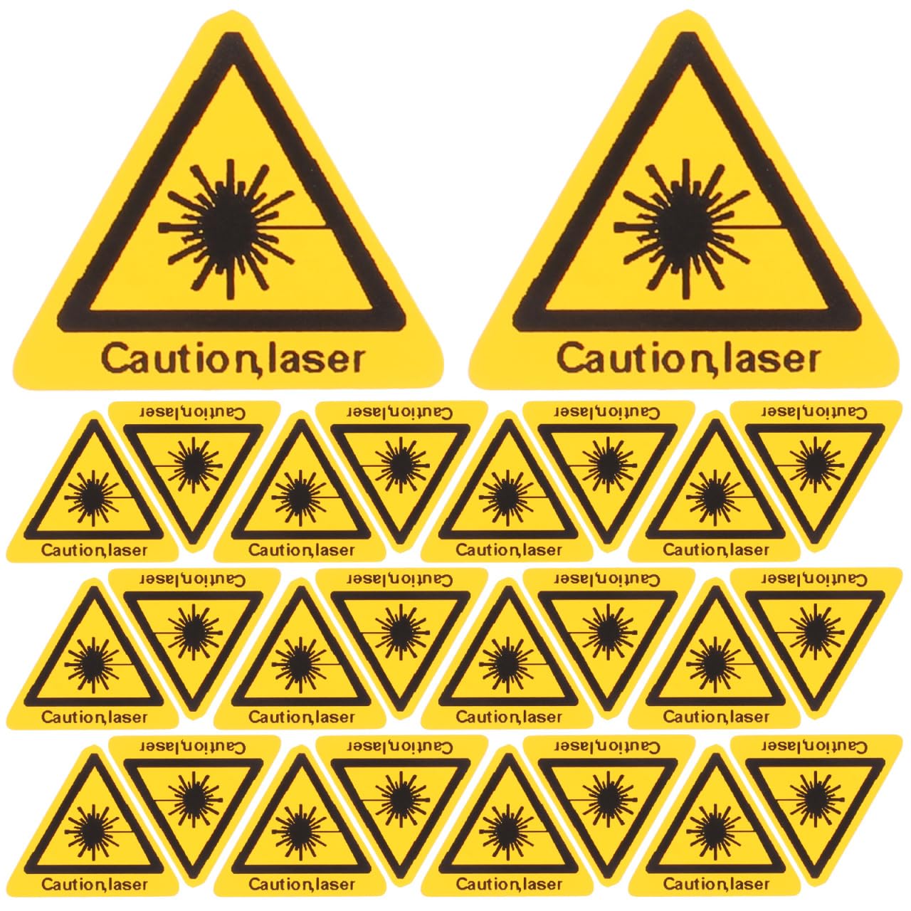 Cabilock Laser Warning Sign Safety Stickers Self Adhesive Security Labels for Laboratories Factories Hospitals 1.50X1.50In Caution Laser Warning Signs