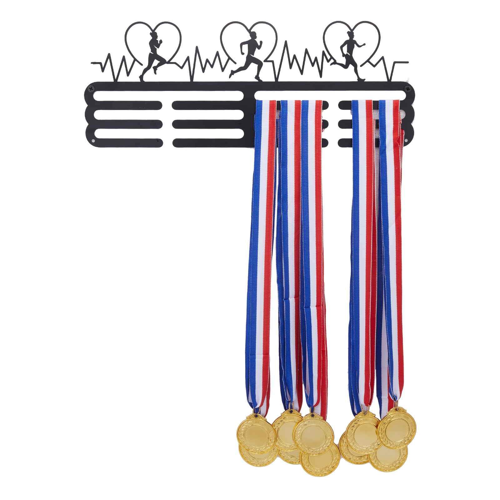 SUPERDANT Running Medal Display Hanger for Men Women Marathon Medals Rack Holds 60 Medals Black