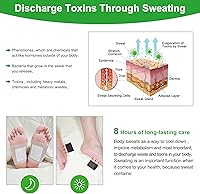 Vista 6 de 2 en 1 20 piezas de almohadillas para pies, almohadillas naturales de vinagre de bambú y polvo de jengibre