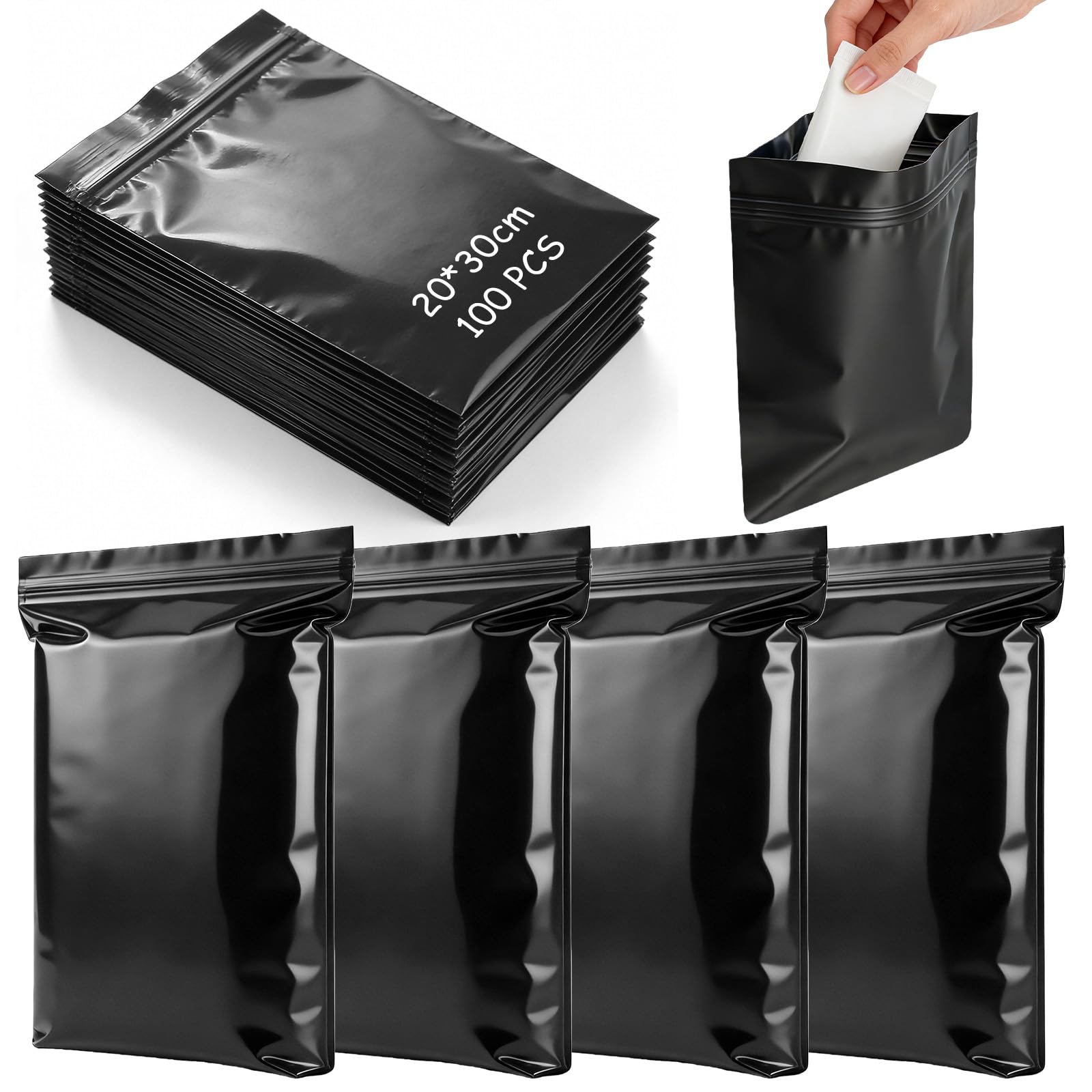 Sacchetti per lo smaltimento degli stomi, 100 sacchetti per pannolini, a prova di perdite, inodore, 20 x 30 cm, per sacchetti per colostomia, pannolini, inserti per incontinenza, sacchetti per urina